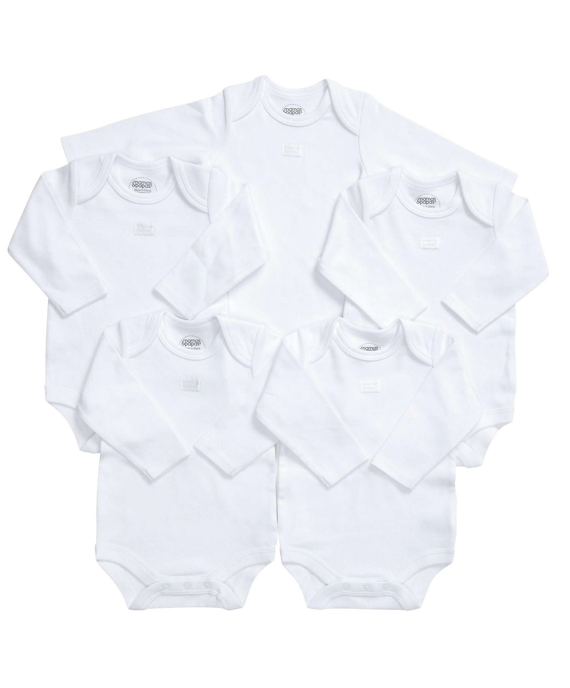 Cotton Long Sleeve Bodysuits 5 Pack image number 4