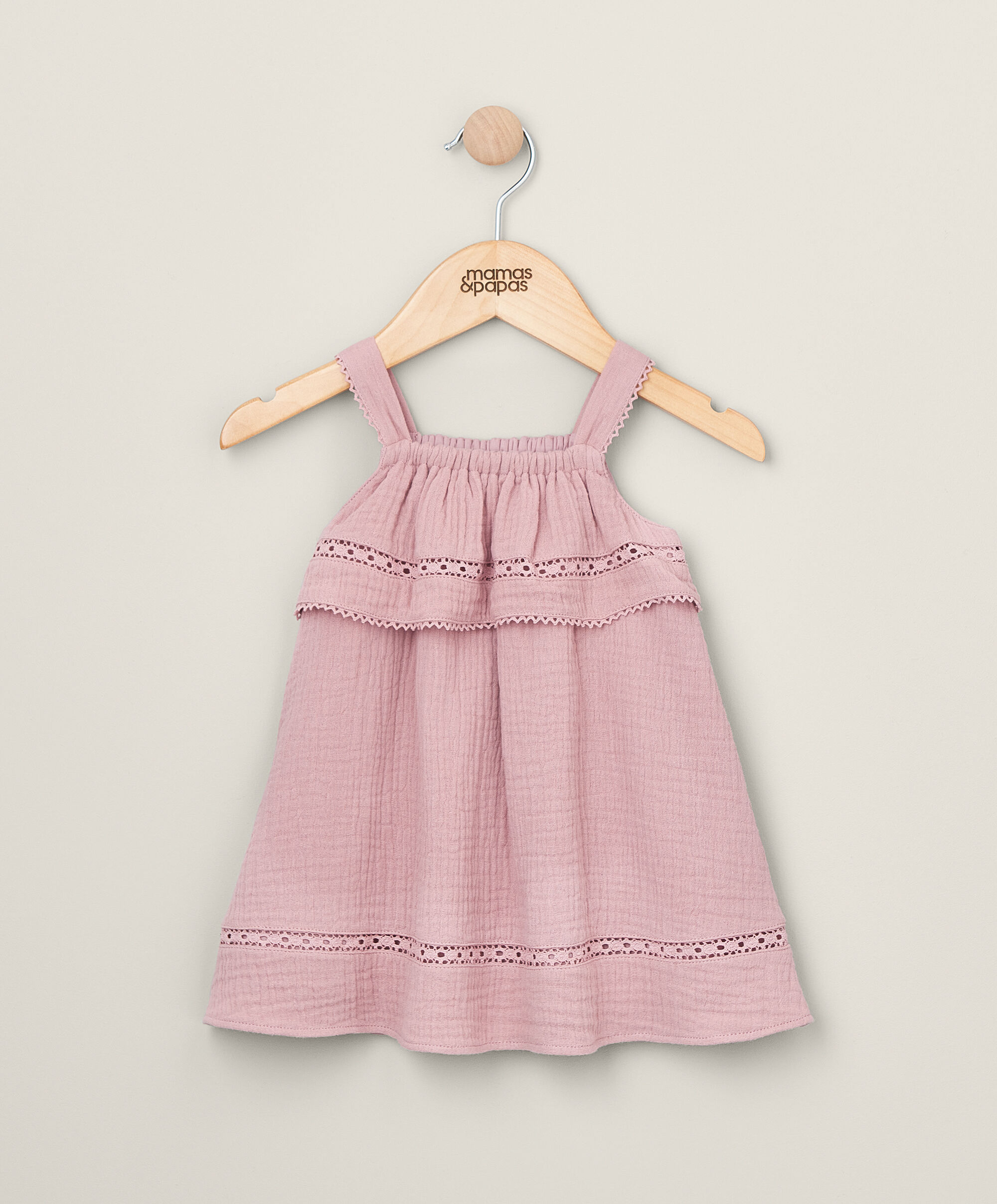 Pink Lace Trim Dress