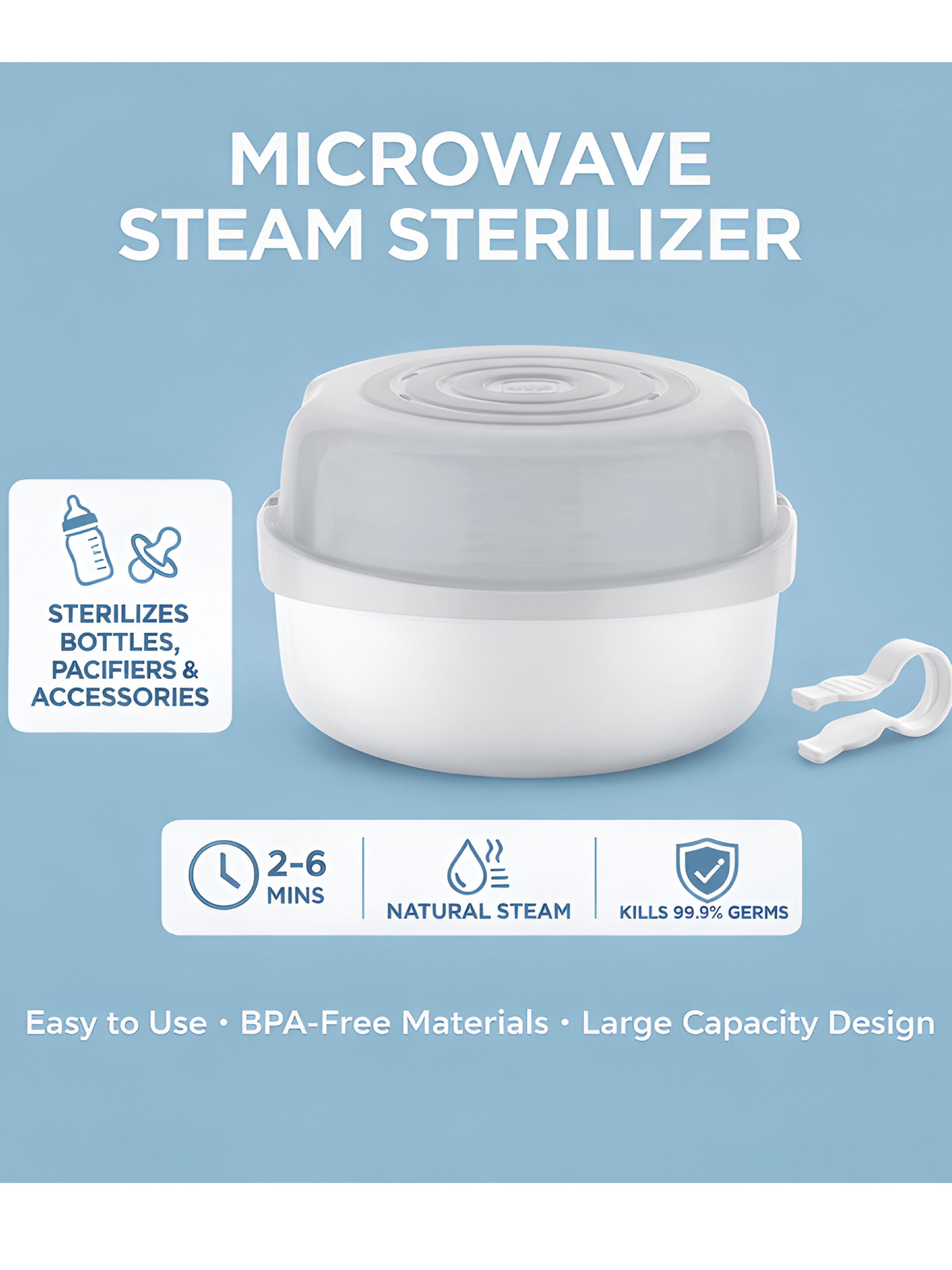 Mam Baby Microwave Steam Sterilizer  Microwave Steam Steriliser - 0 M+ |  White - Pack of 1 image number 3