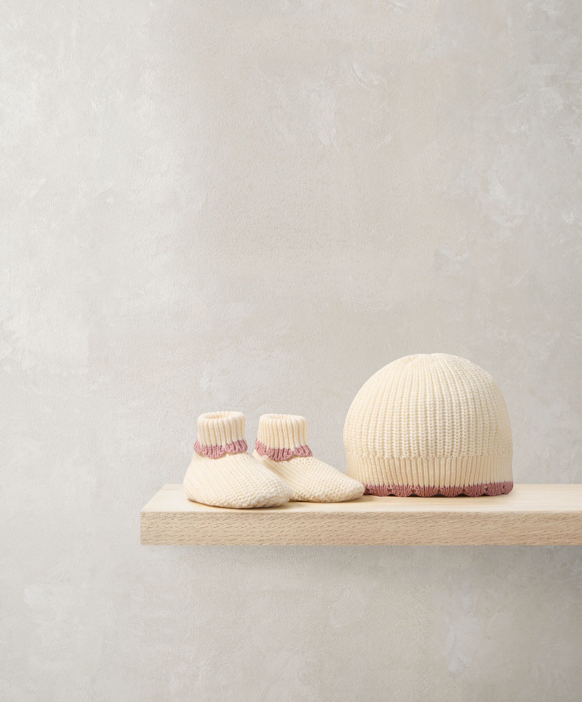 Pink Knitted Hat & Booties