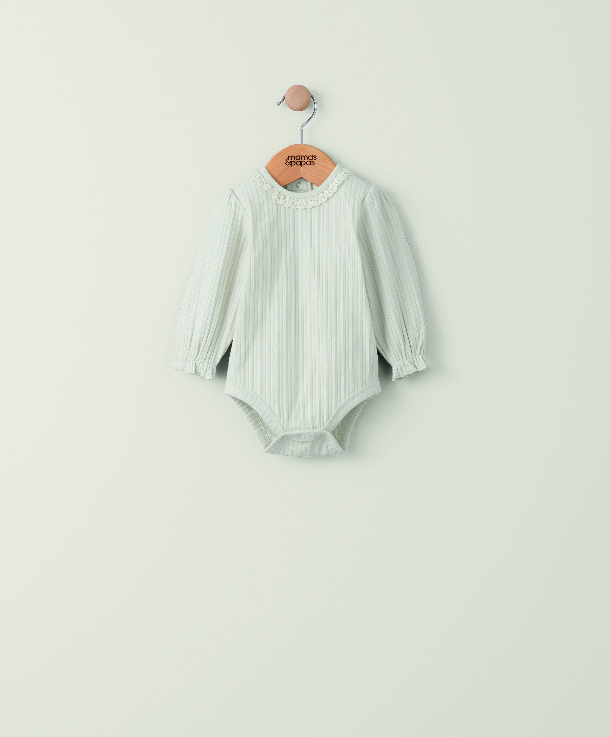 Cream Lace Trim Bodysuit image number 1