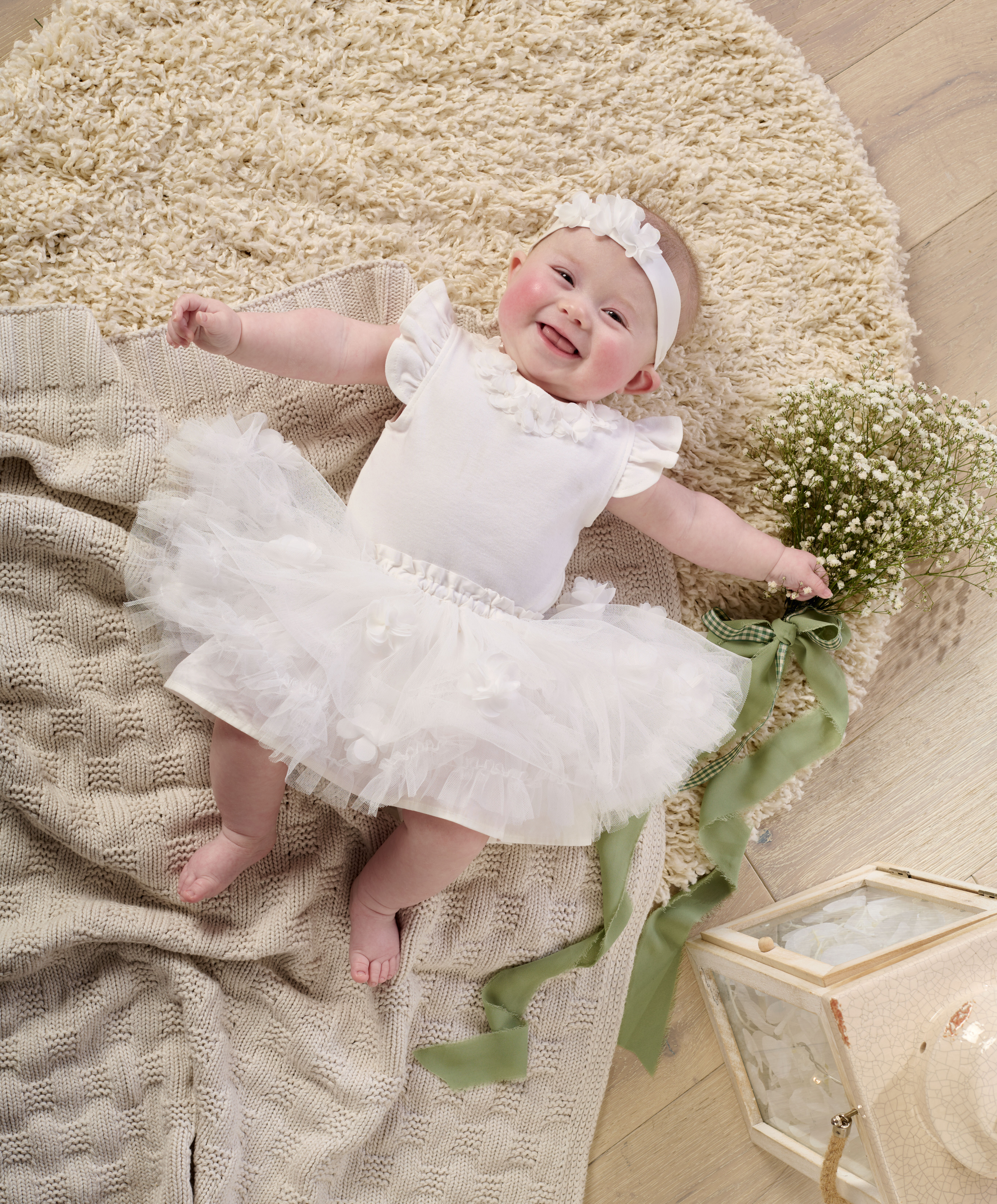 3D Flower Corsage Headband - White image number 3