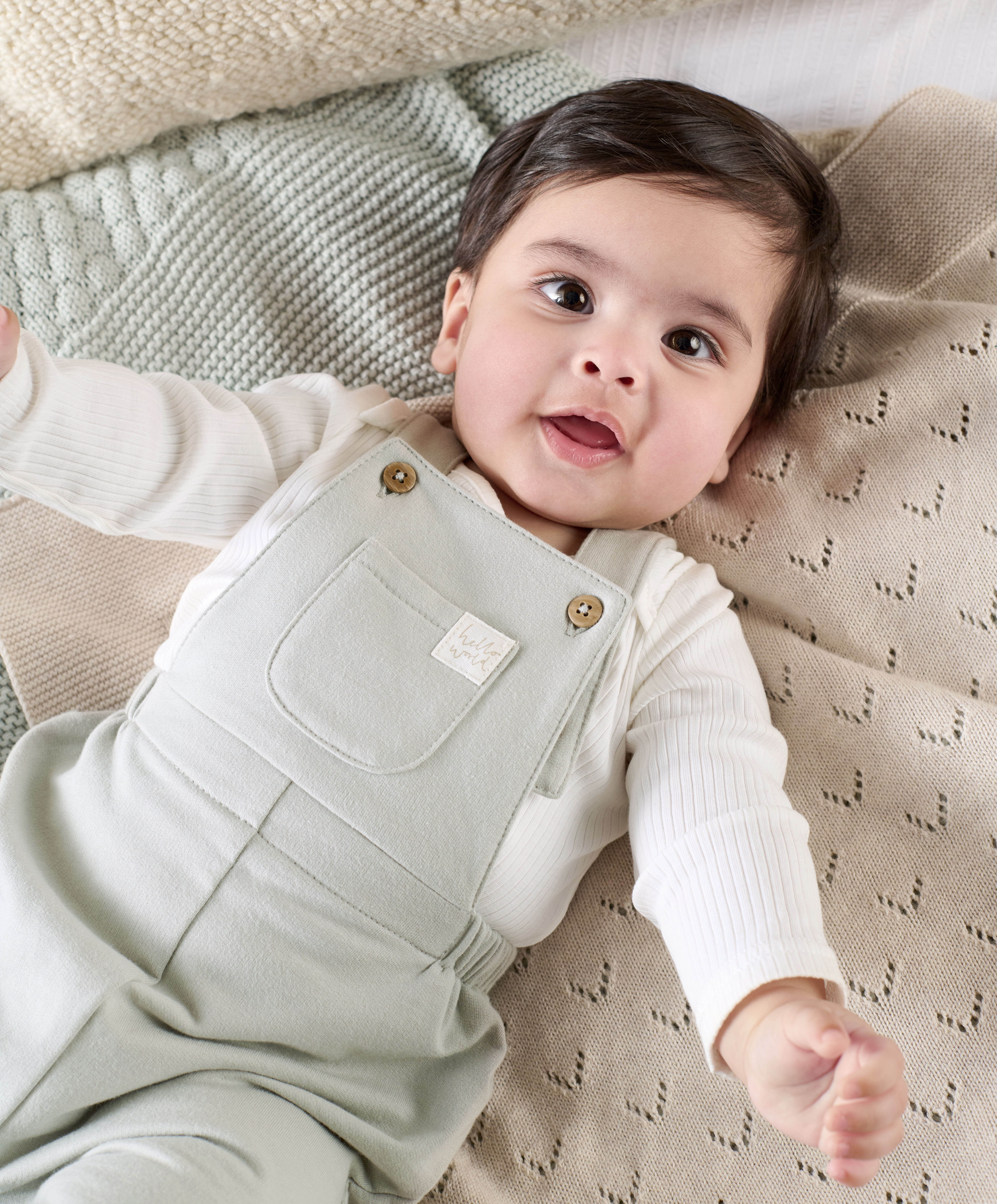 Bodysuit & Jersey Dungarees Outfit Set - Green image number 7