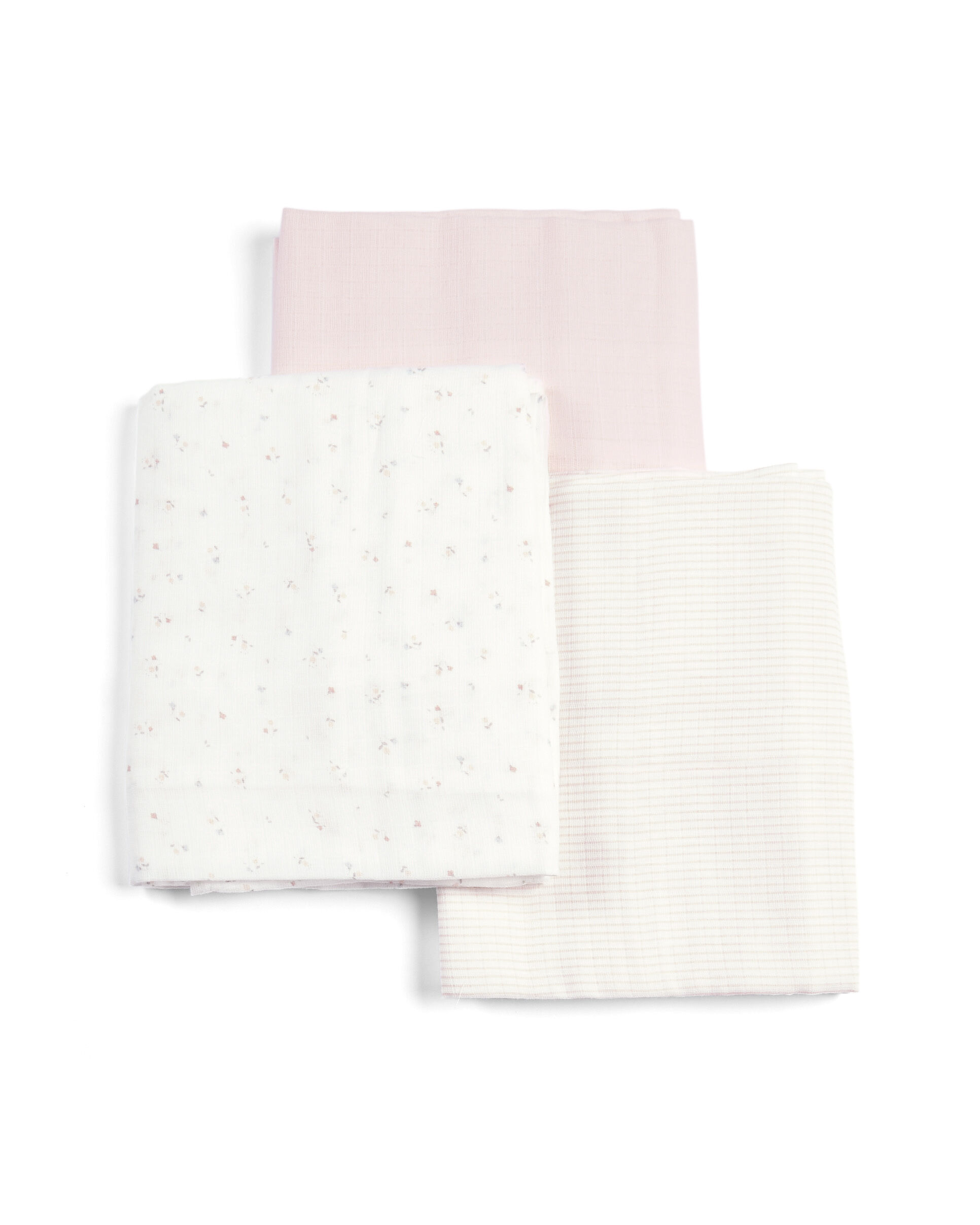 Welcome to the World Floral Muslin Squares (Pack of 3) - Floral & Pink image number 1