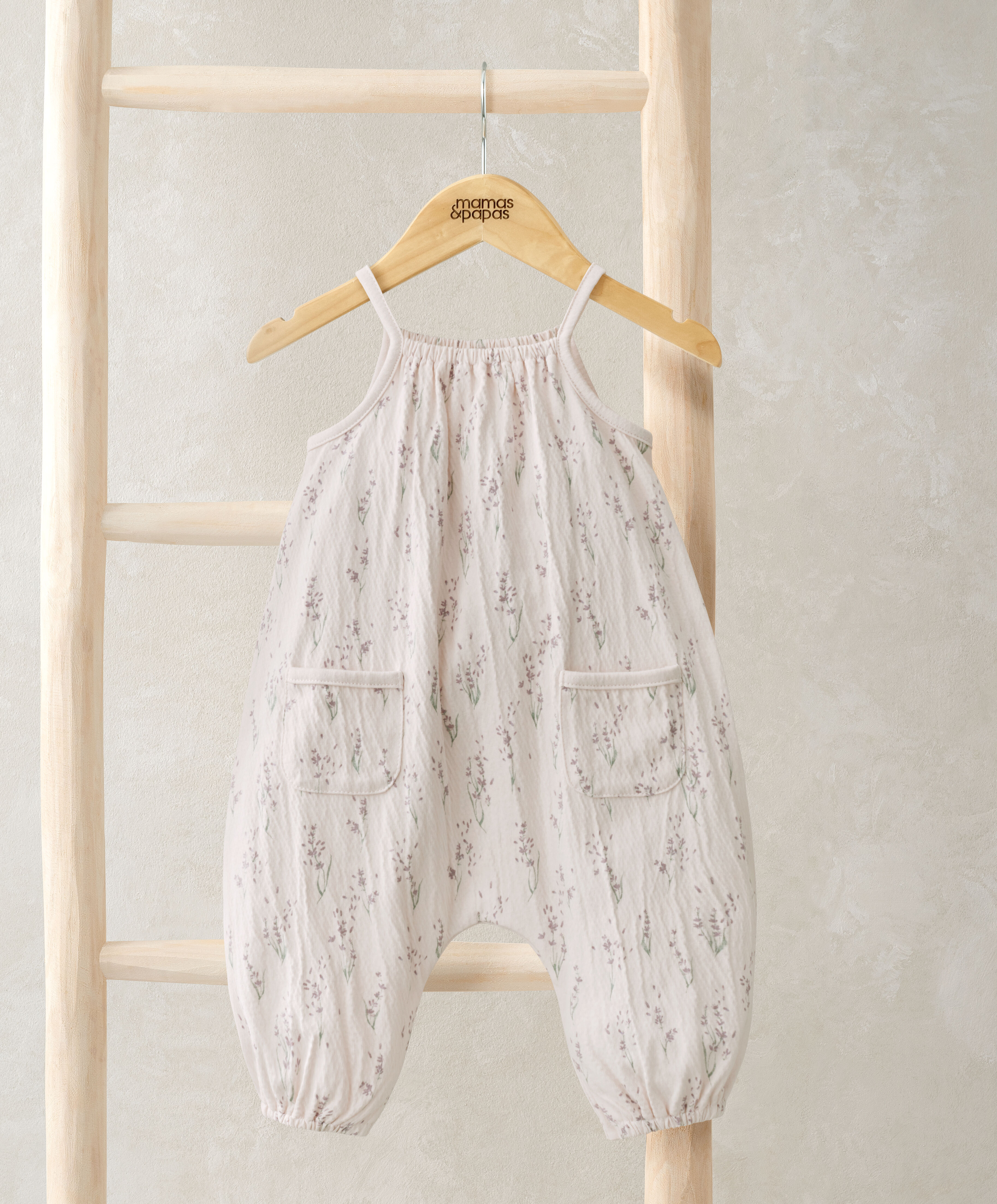 Lavender Print Oversized Romper