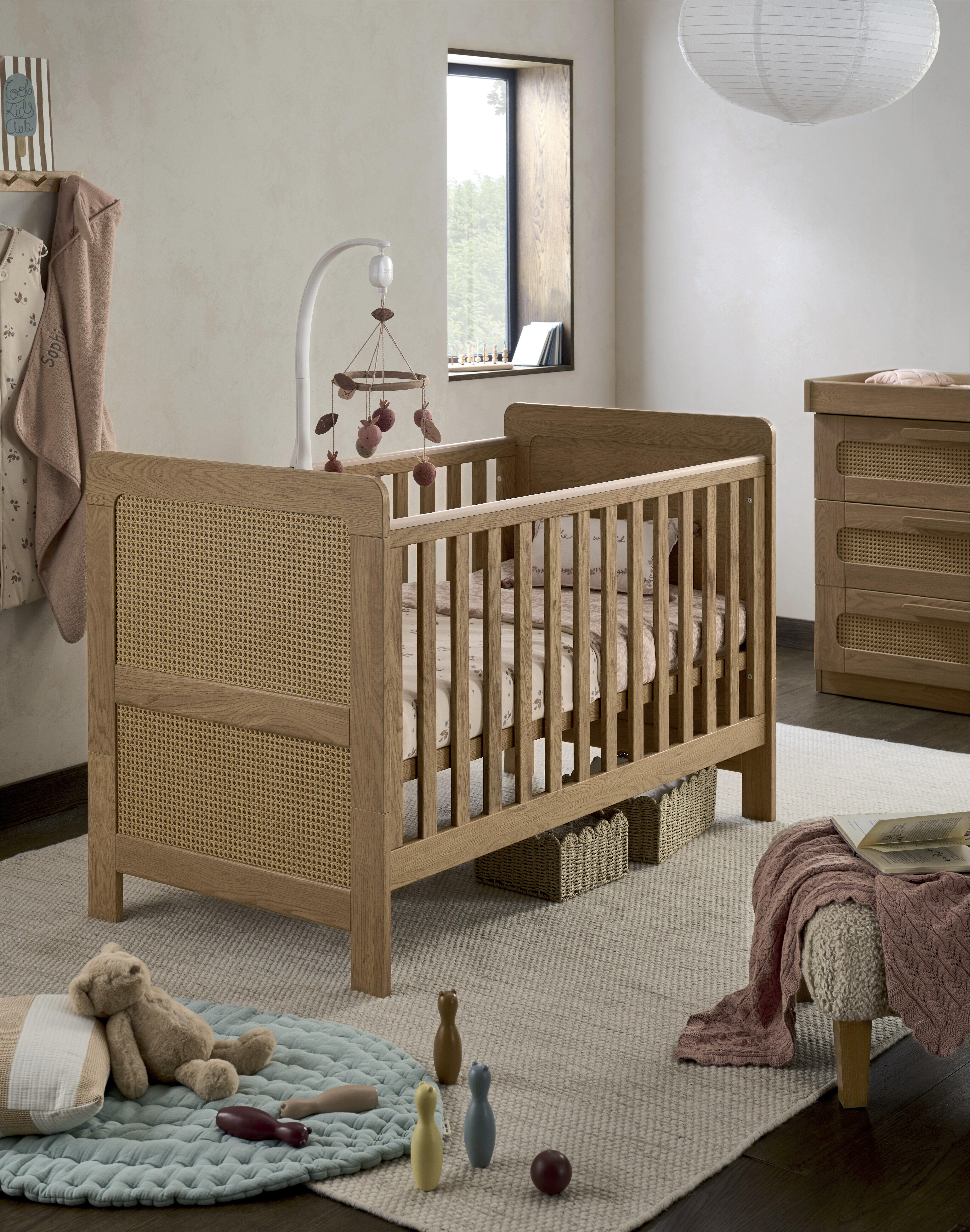 Esna 2 Piece Cotbed Set with Dresser Changer - Rattan image number 2
