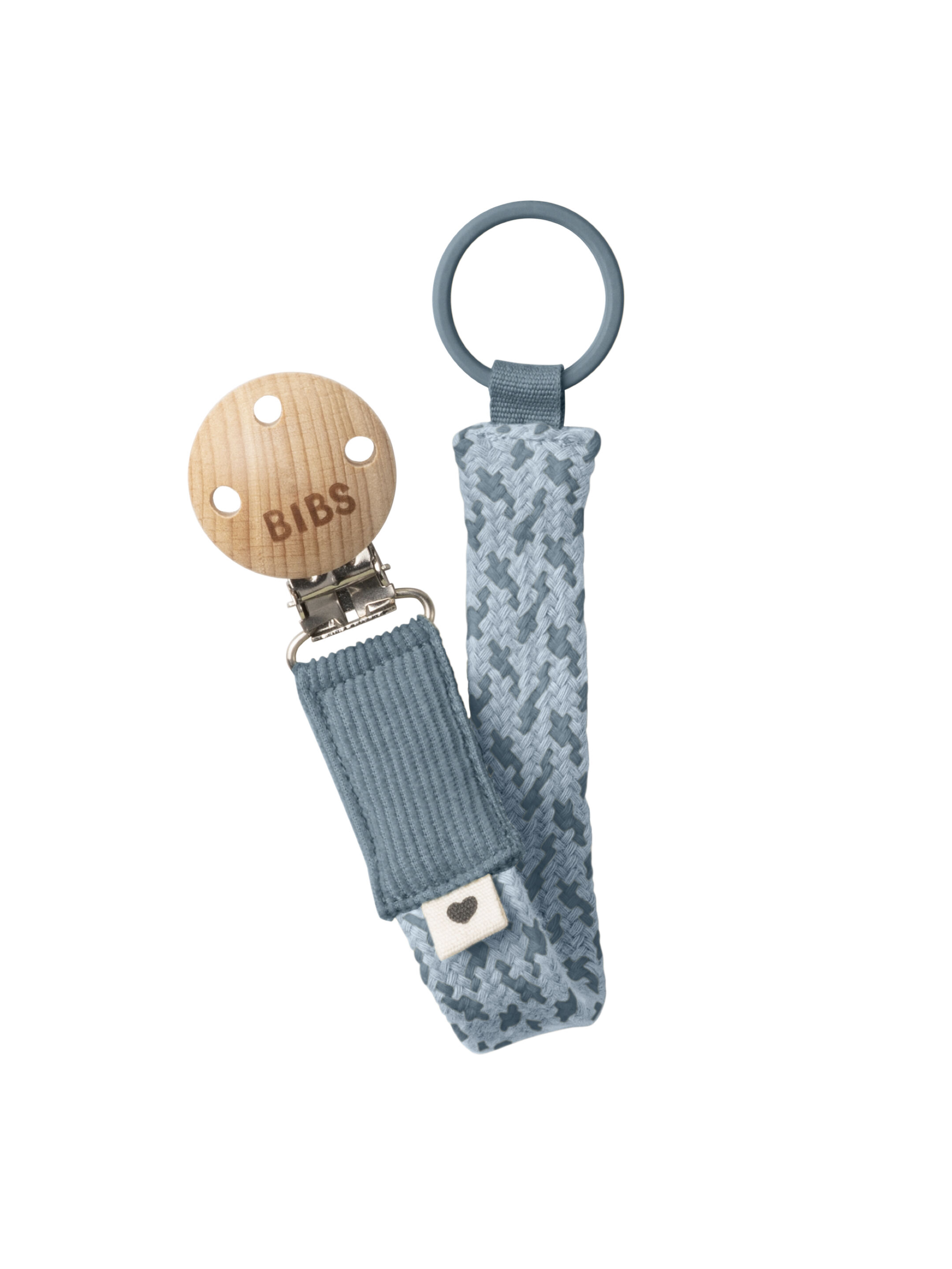Bibs Pacifier Clip Petrol & Baby Blue image number 1