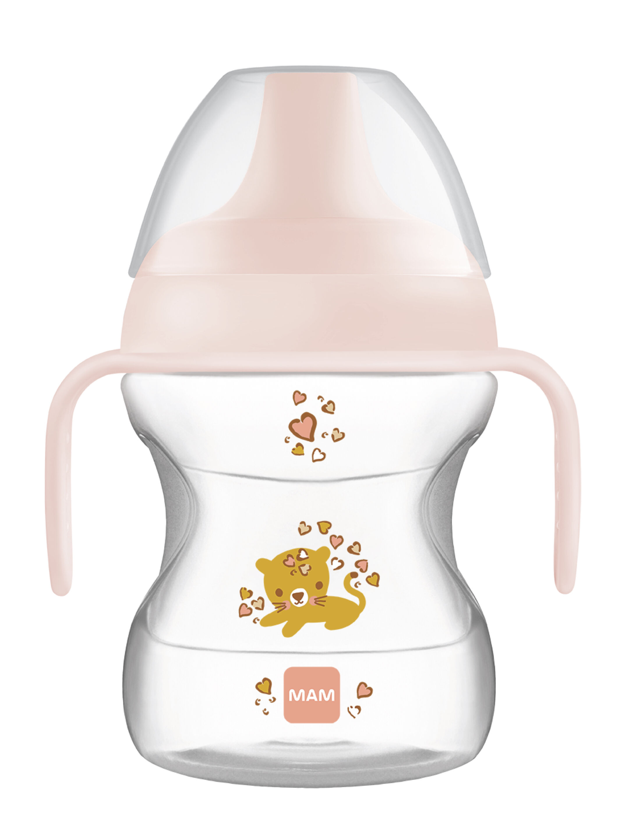 Mam Baby Learn To Drink Cup  Silicone Cup - 6 M+ | Wild Animals, Pink - 190 Ml - Pack of 1 image number 1