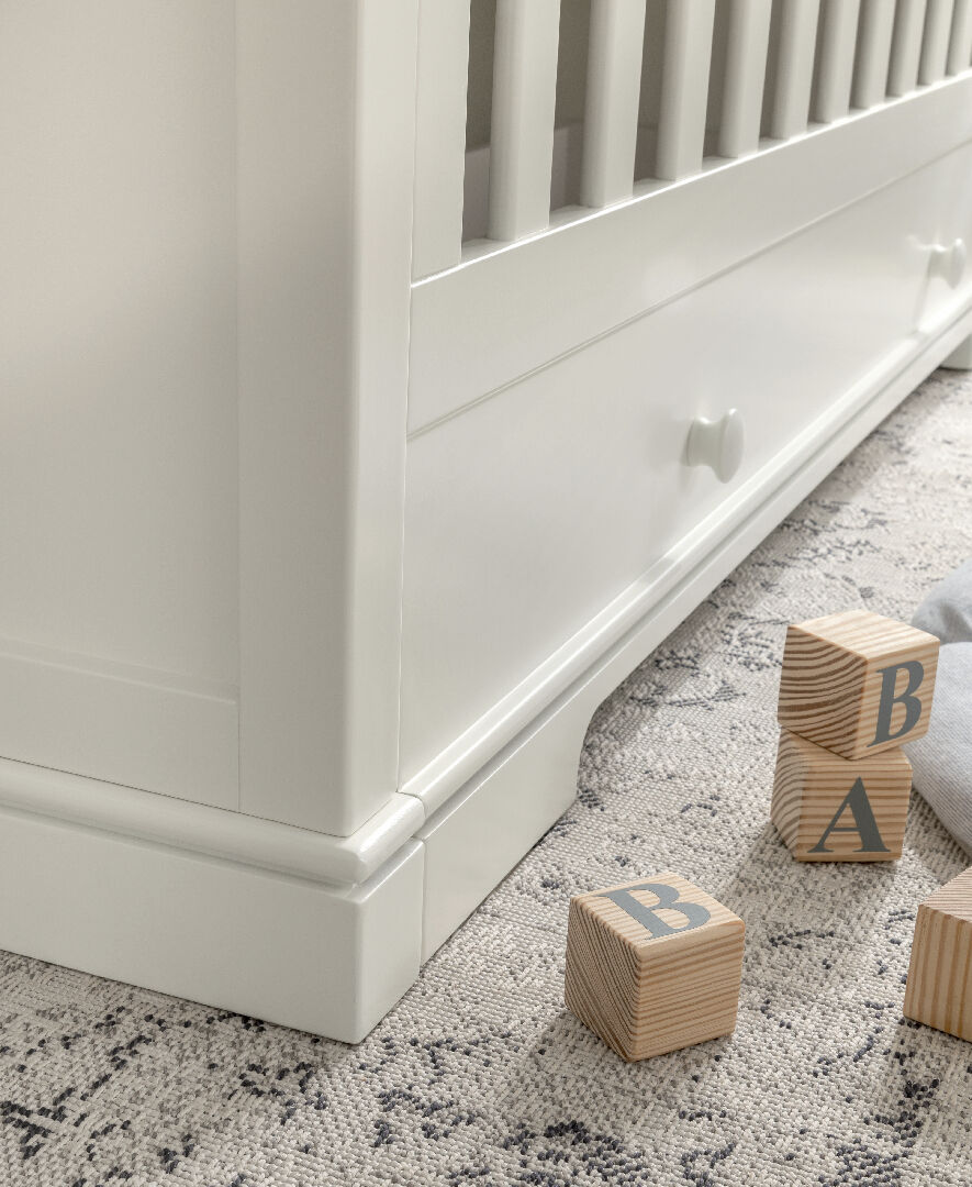 Buy Oxford Wooden Cot & Toddler Bed with Storage White Baby Beds