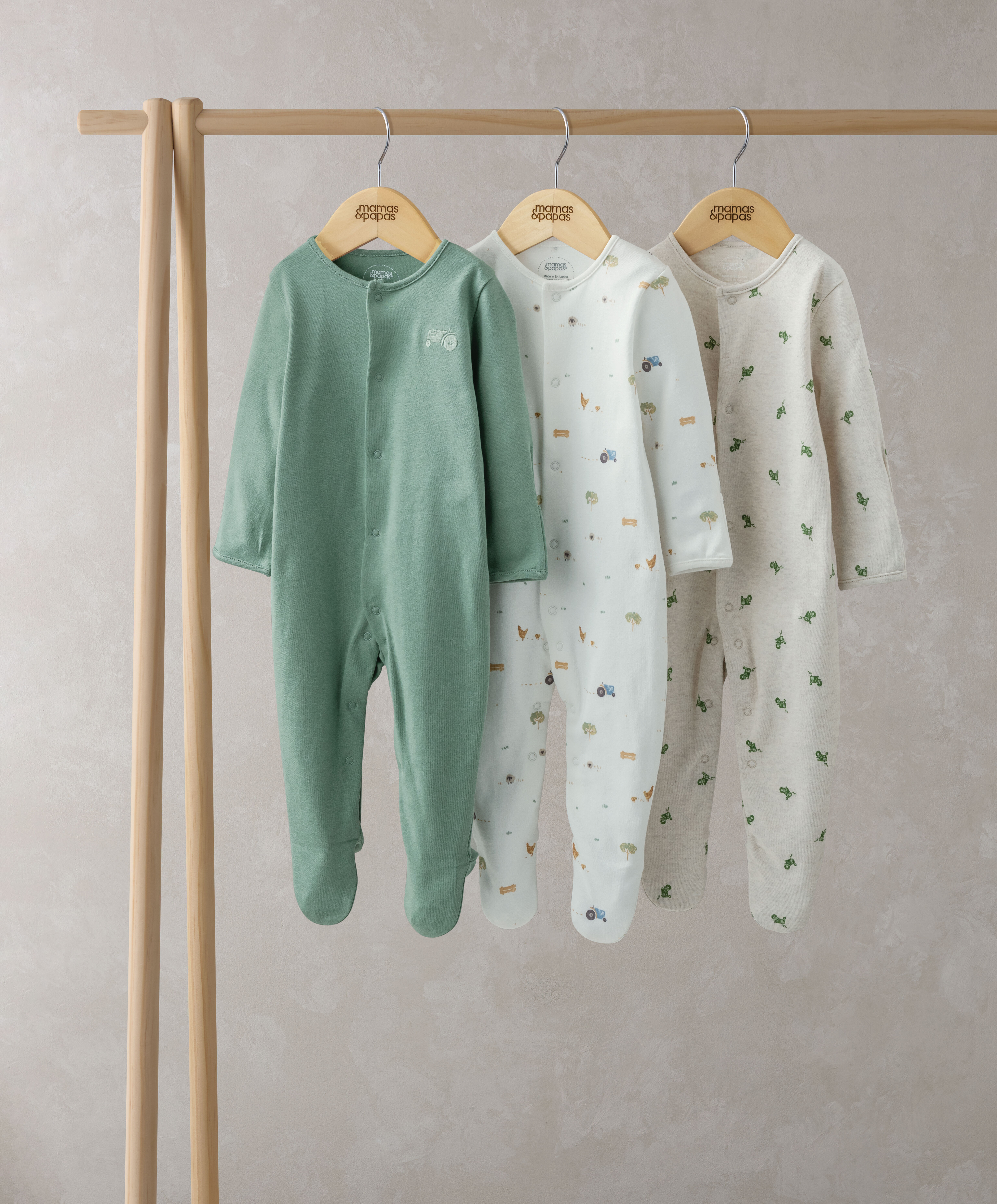 3 Pack Farmyard Sleepsuits image number 1