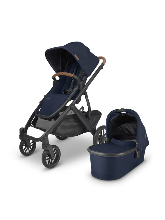 Uppababy - Vista/Cruz Carry Cot - Noa (Navy/carbon/saddle leather) image number 3