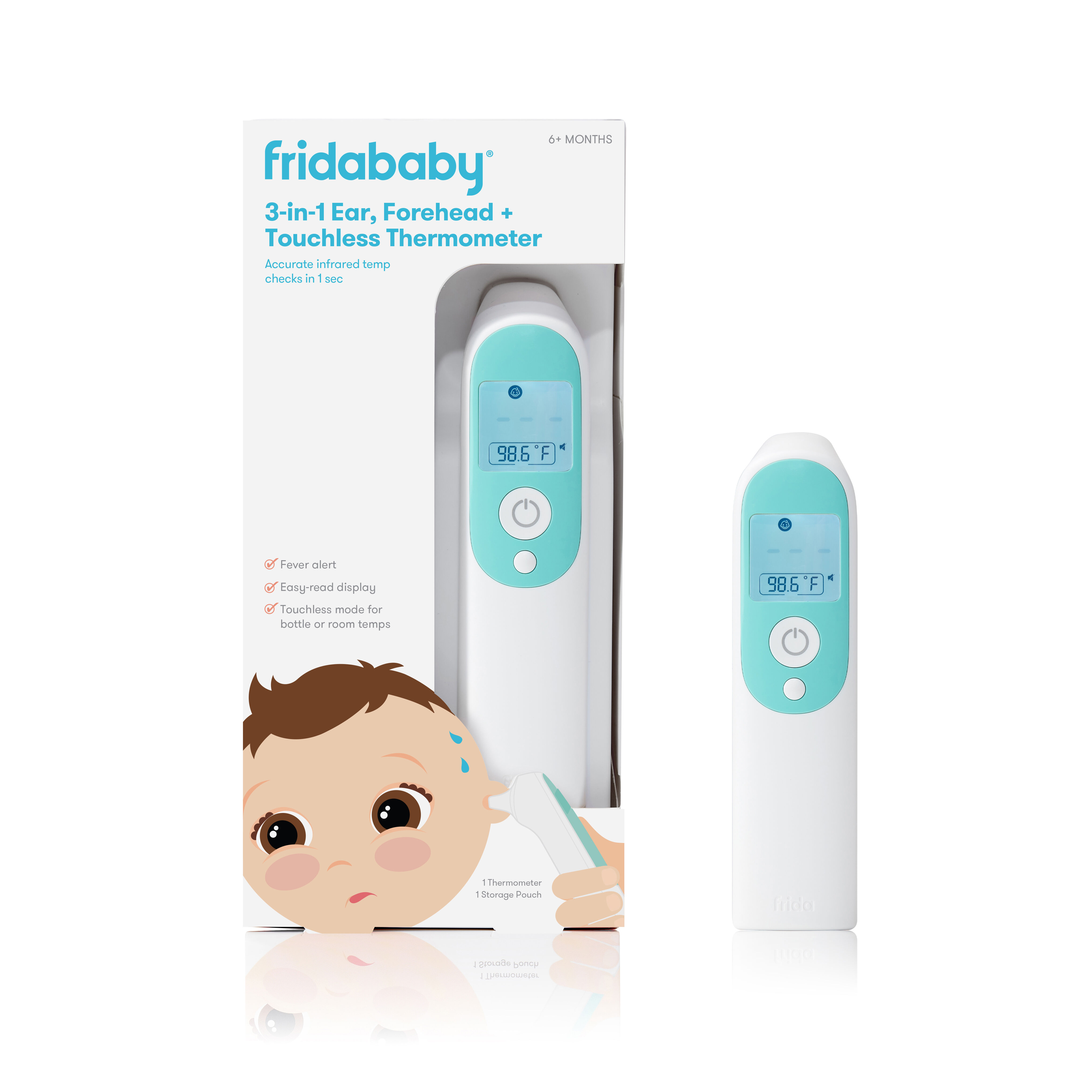 3-in-1 Ear, Forehead + Touchless Infrared Thermometer (AAAX2 Battery)