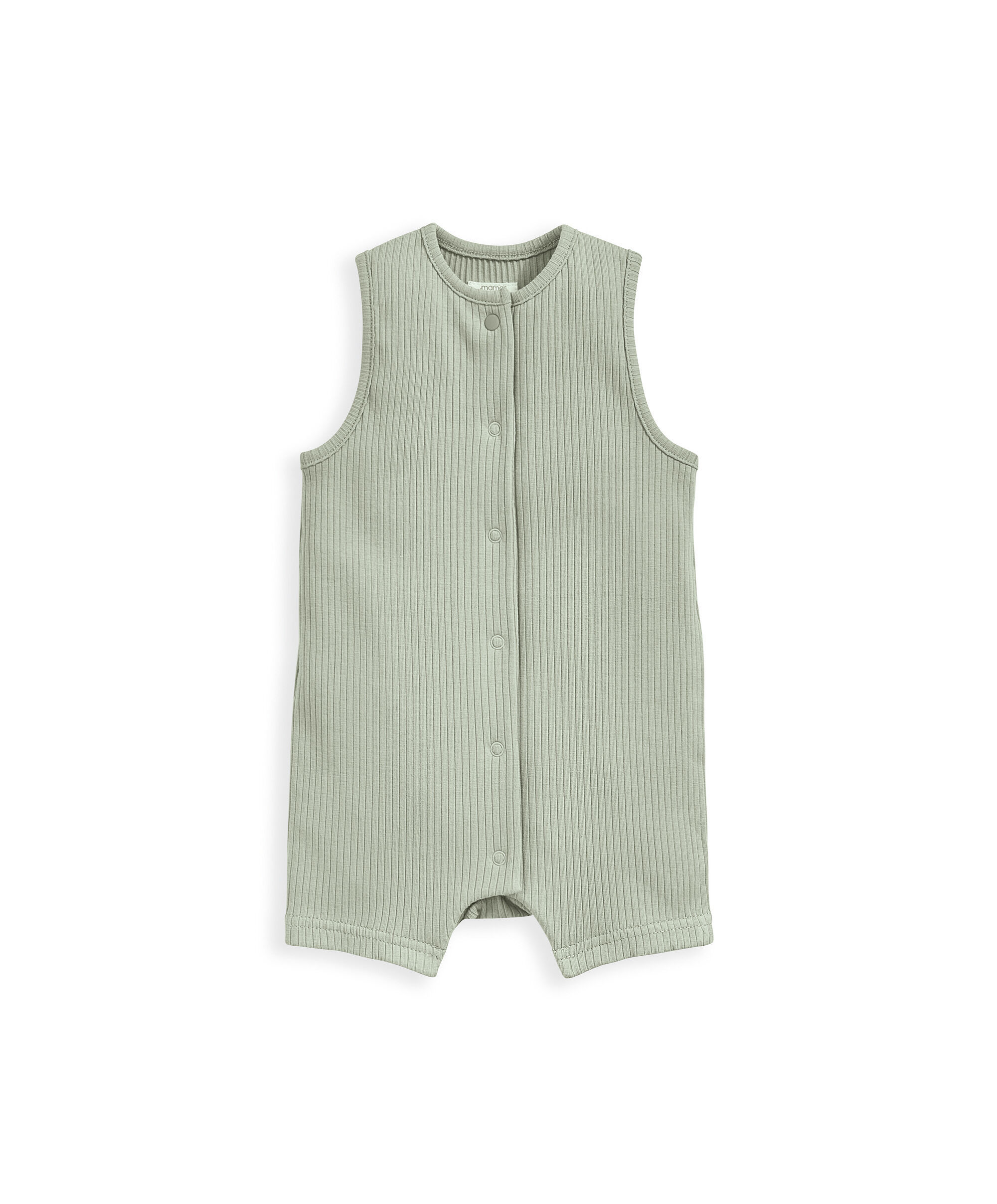 Ribbed Sleeveless Romper - Sage Green image number 2