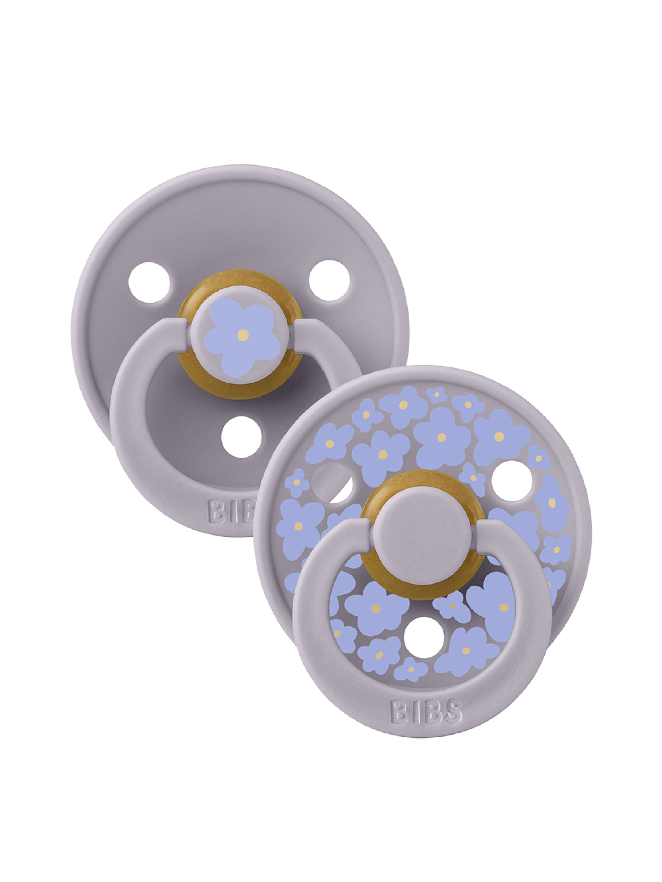 Bibs 2 Pack Colour Daisy Latex S2 - Fossil Grey Mix (6+ months) image number 1