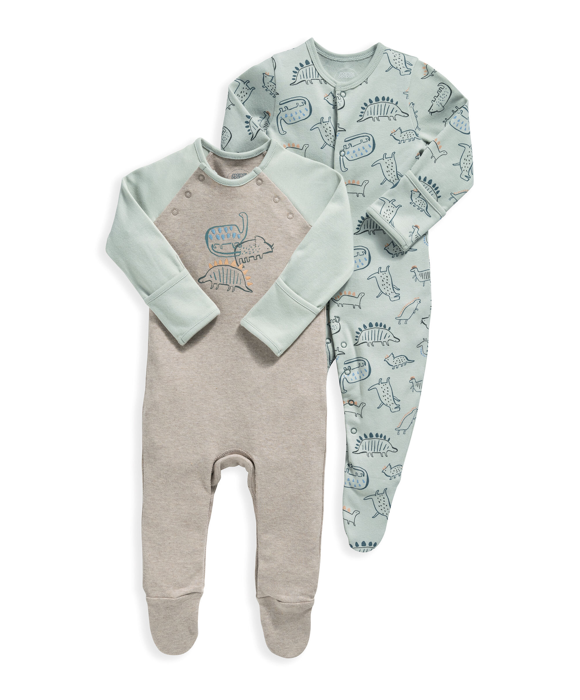 2 Pack Dinosaur Sleepsuits image number 2