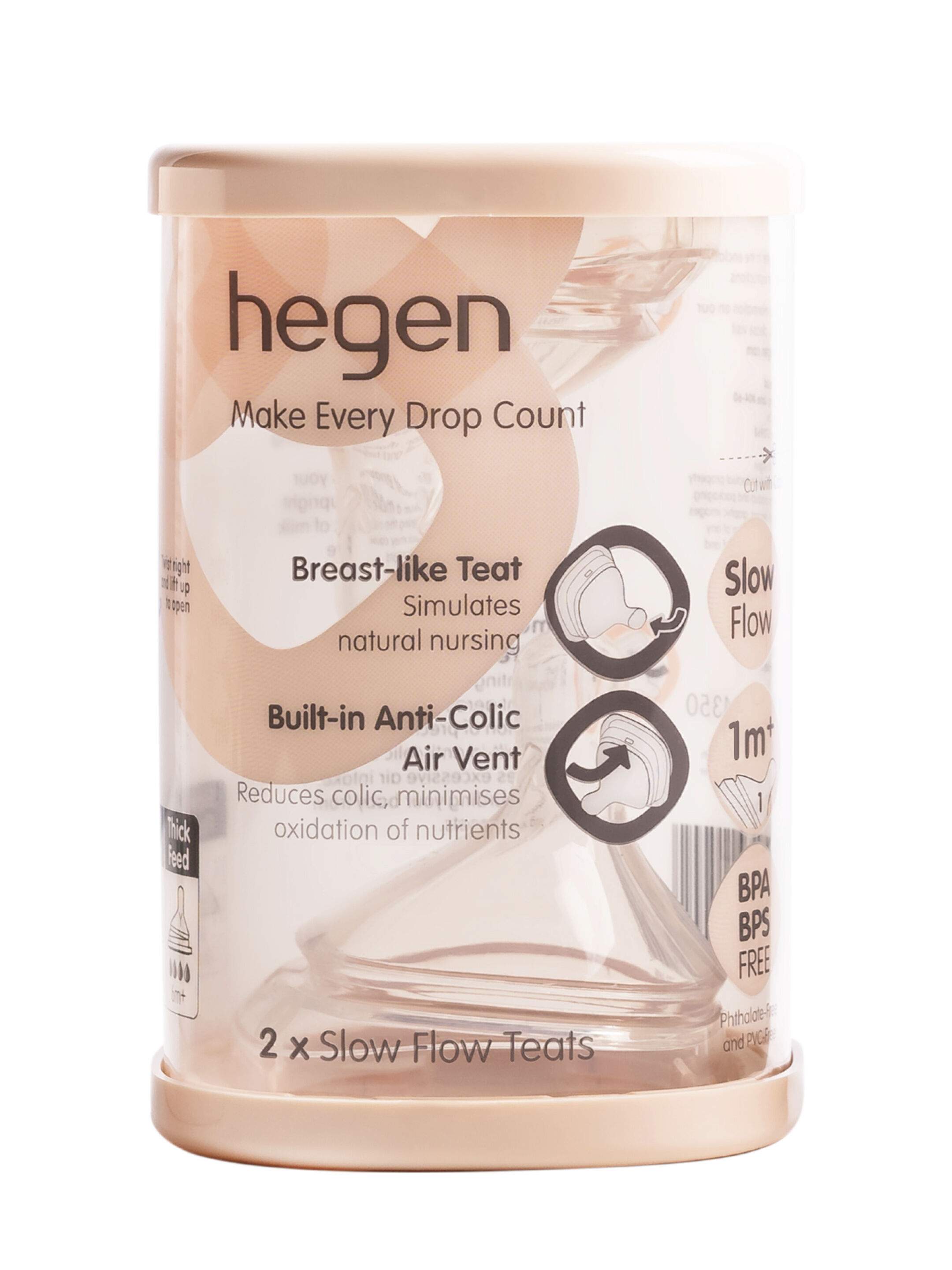 Hegen Teat Slow Flow (2-pack) - 1 to 3 months image number 1