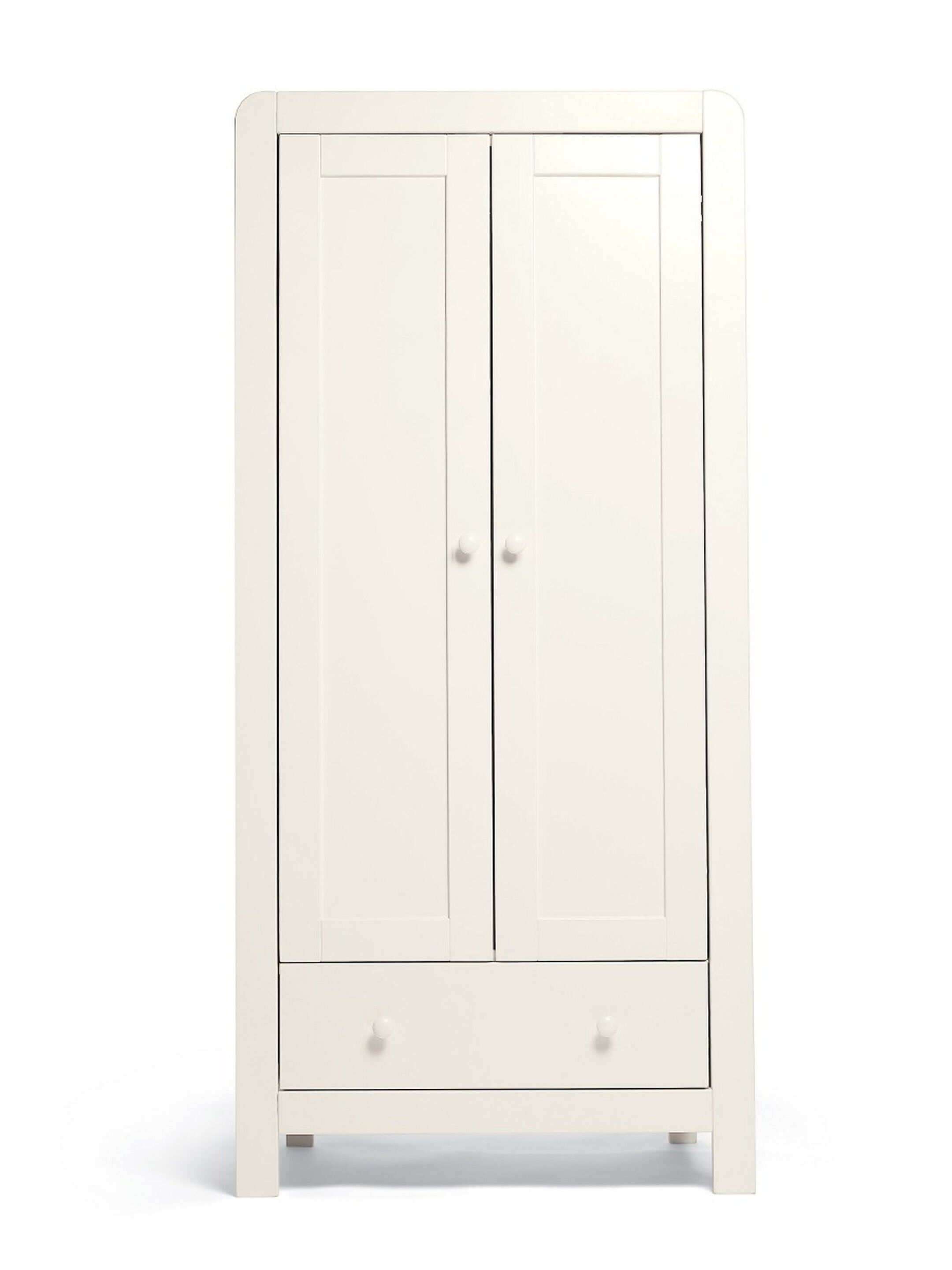 Dover 2 Door Nursery Wardrobe - White