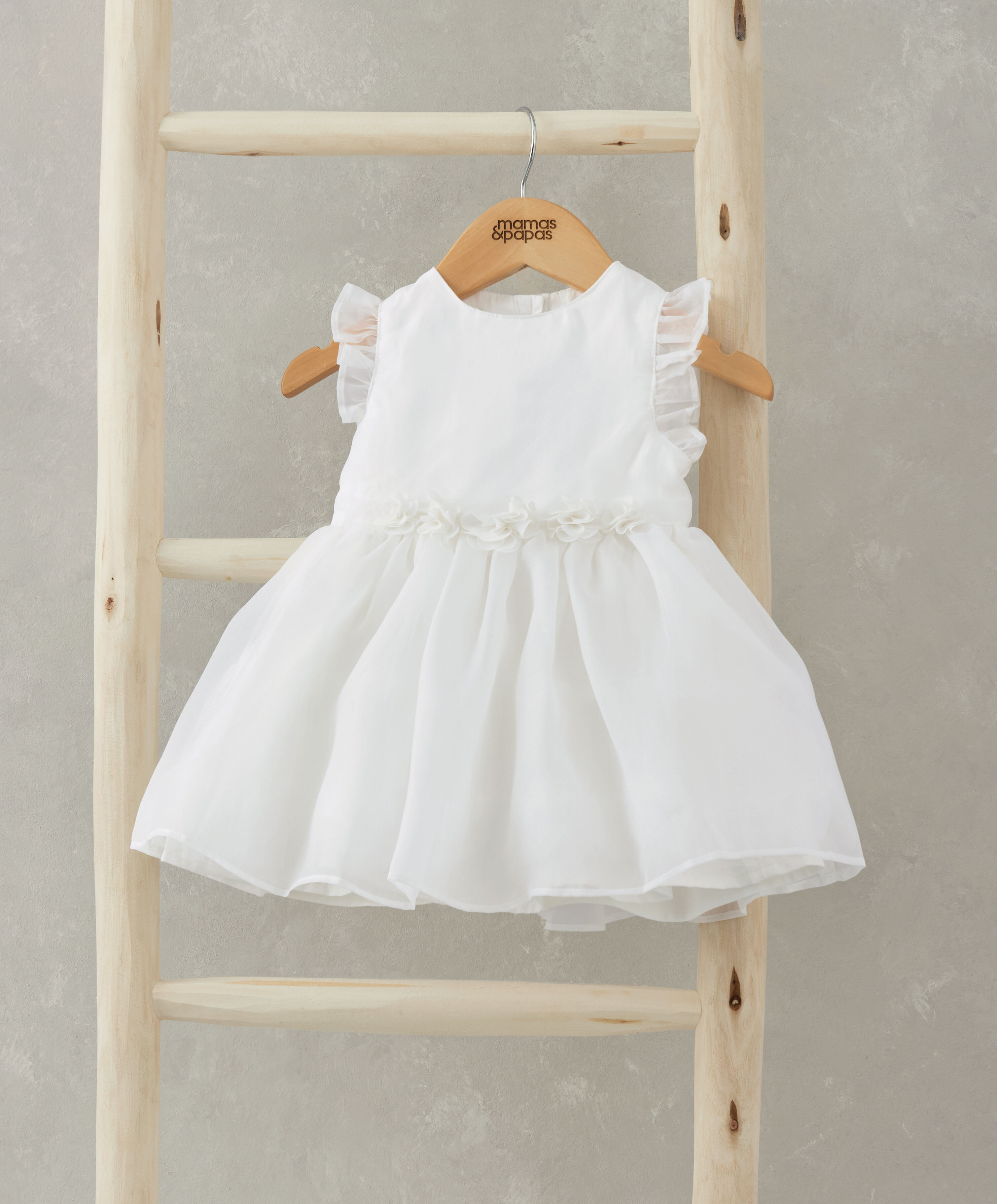 White Organza Flower Dress