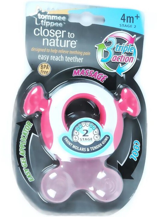 Tommee Tippee Closer to Nature Stage 2 Teether - Pink image number 2
