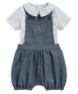 2 Piece Embroidered Dungaree