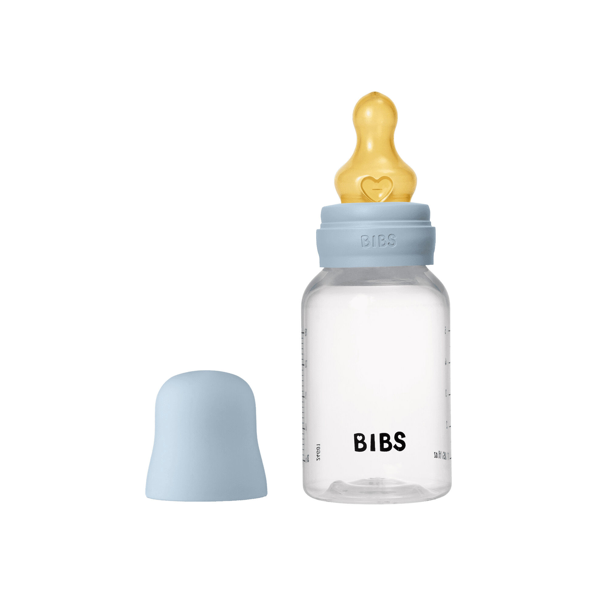 BIBS Baby Bottle Round Nipple Latex 1 Pack 150 Ml Slow Flow Baby Blue image number 2