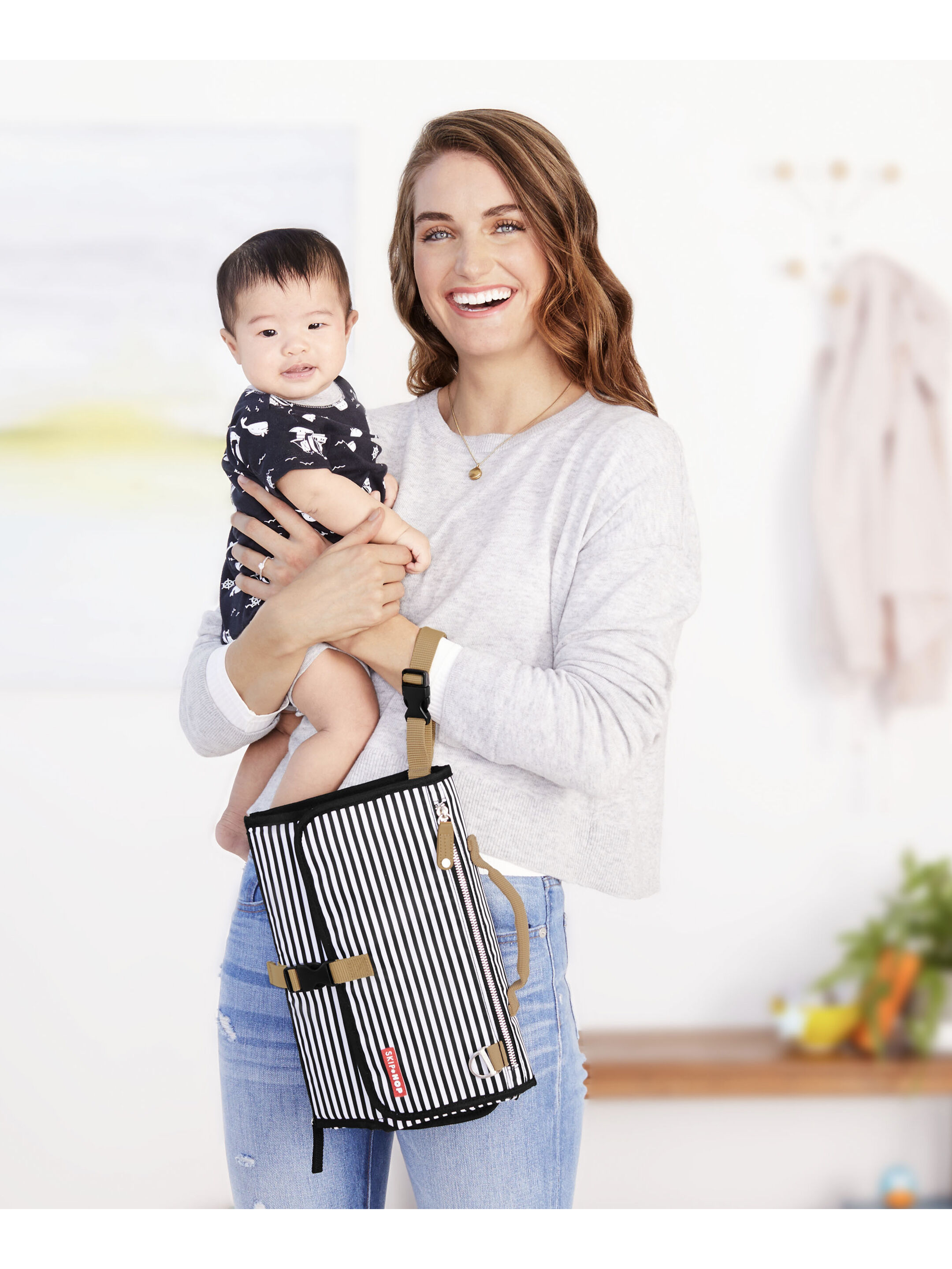 Skip Hop Pronto Changing Station - Black and White Stripes image number 4