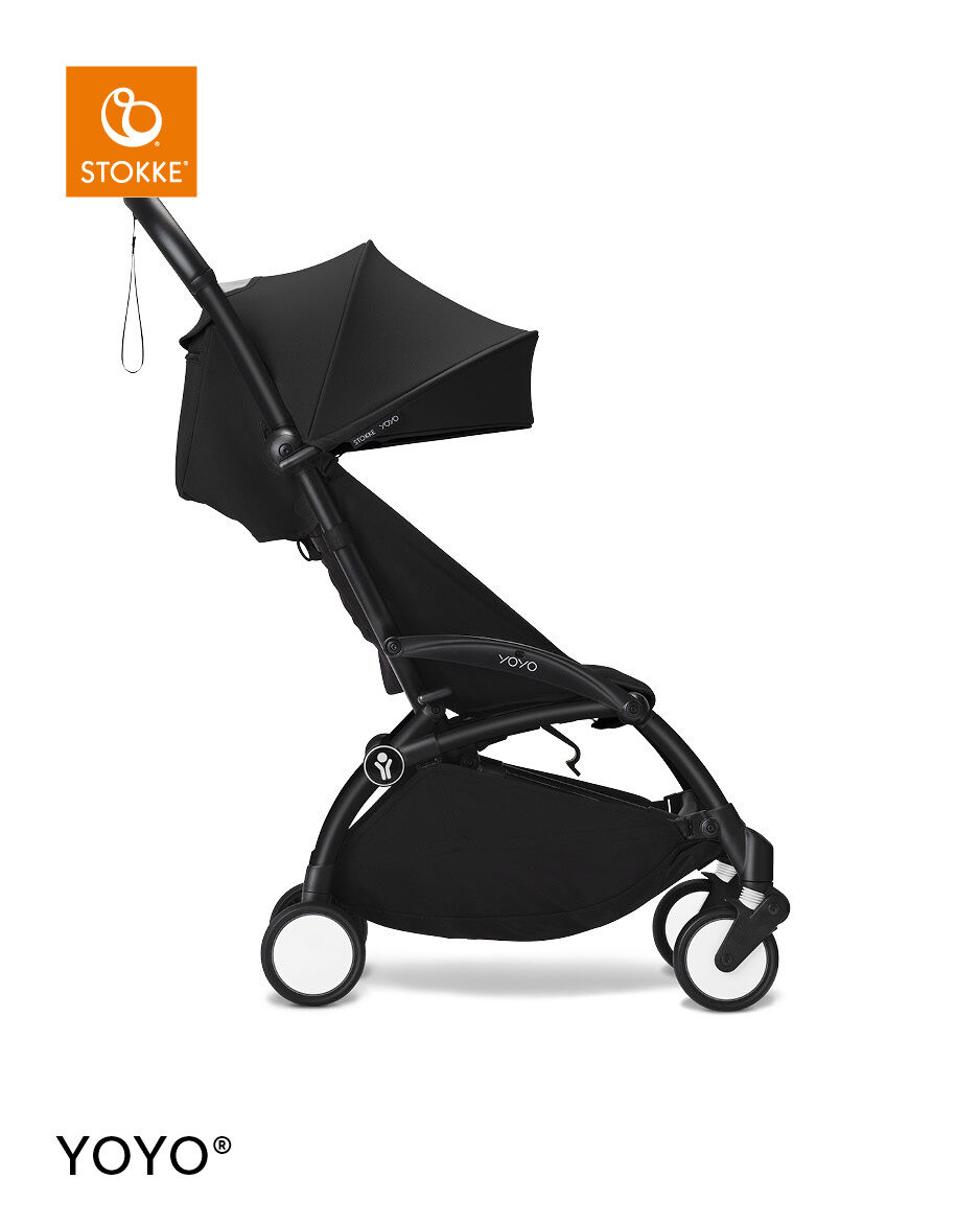 Stokke YOYO&sup3; Black Frame with 6+ Color Pack &ndash; Air France Blue & Cup Holder (3 Pieces)
