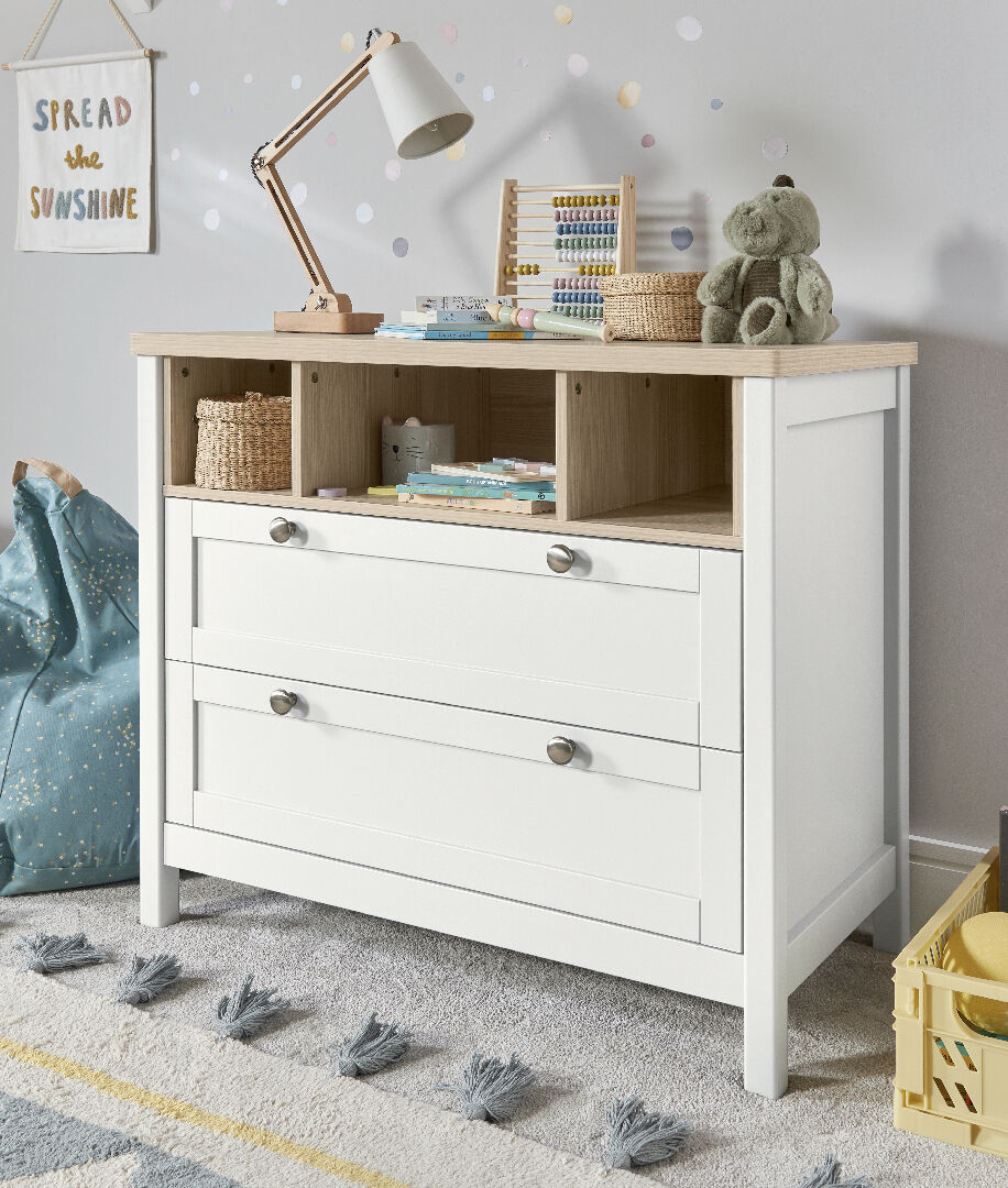 Harwell 4 Piece Cotbed Set with Dresser Changer, Wardrobe and Nanit Monitor - White image number 4