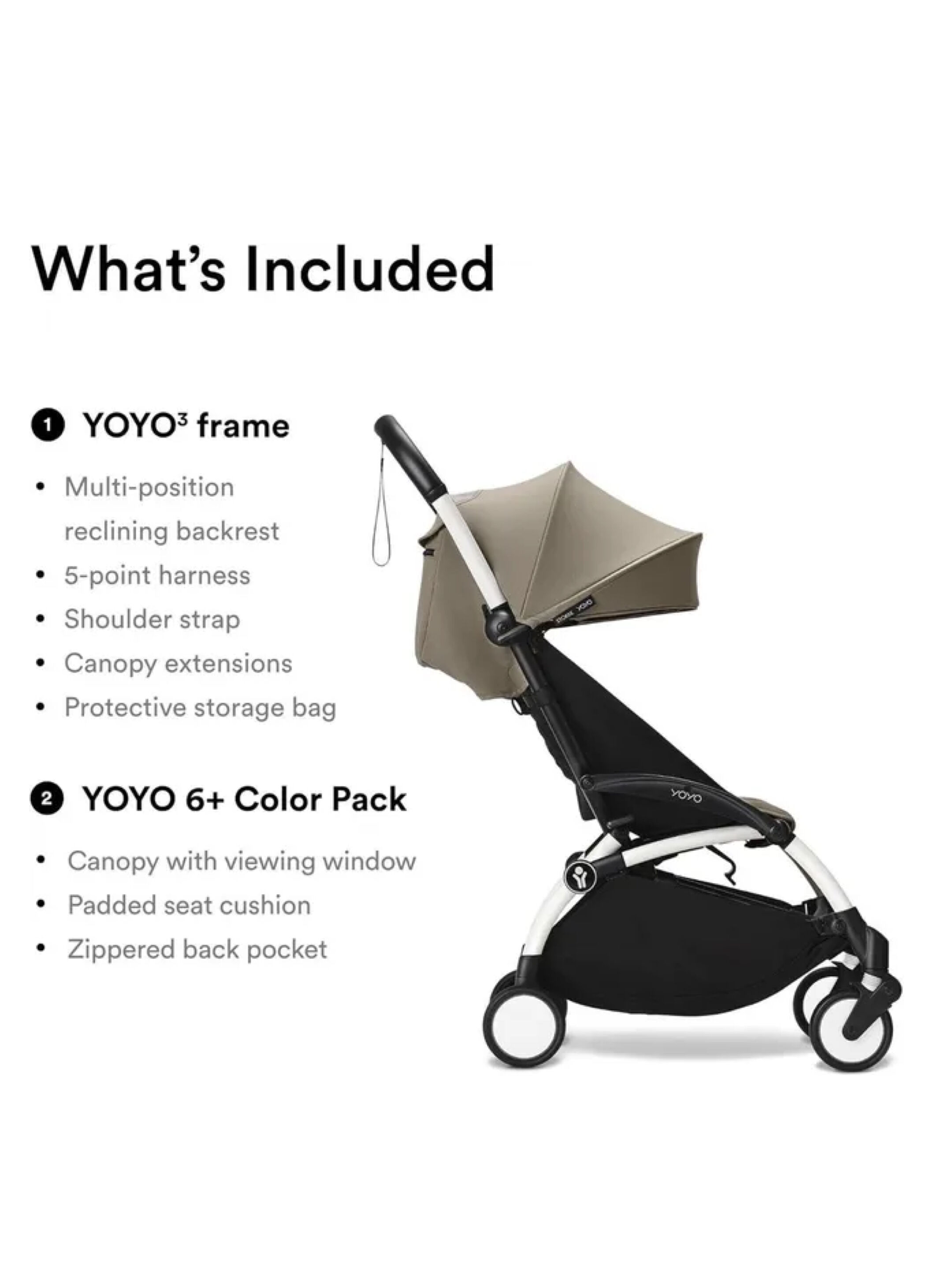 Stokke YOYO3 Black Frame with 6+ Color Pack Taupe (2 Pieces) image number 3