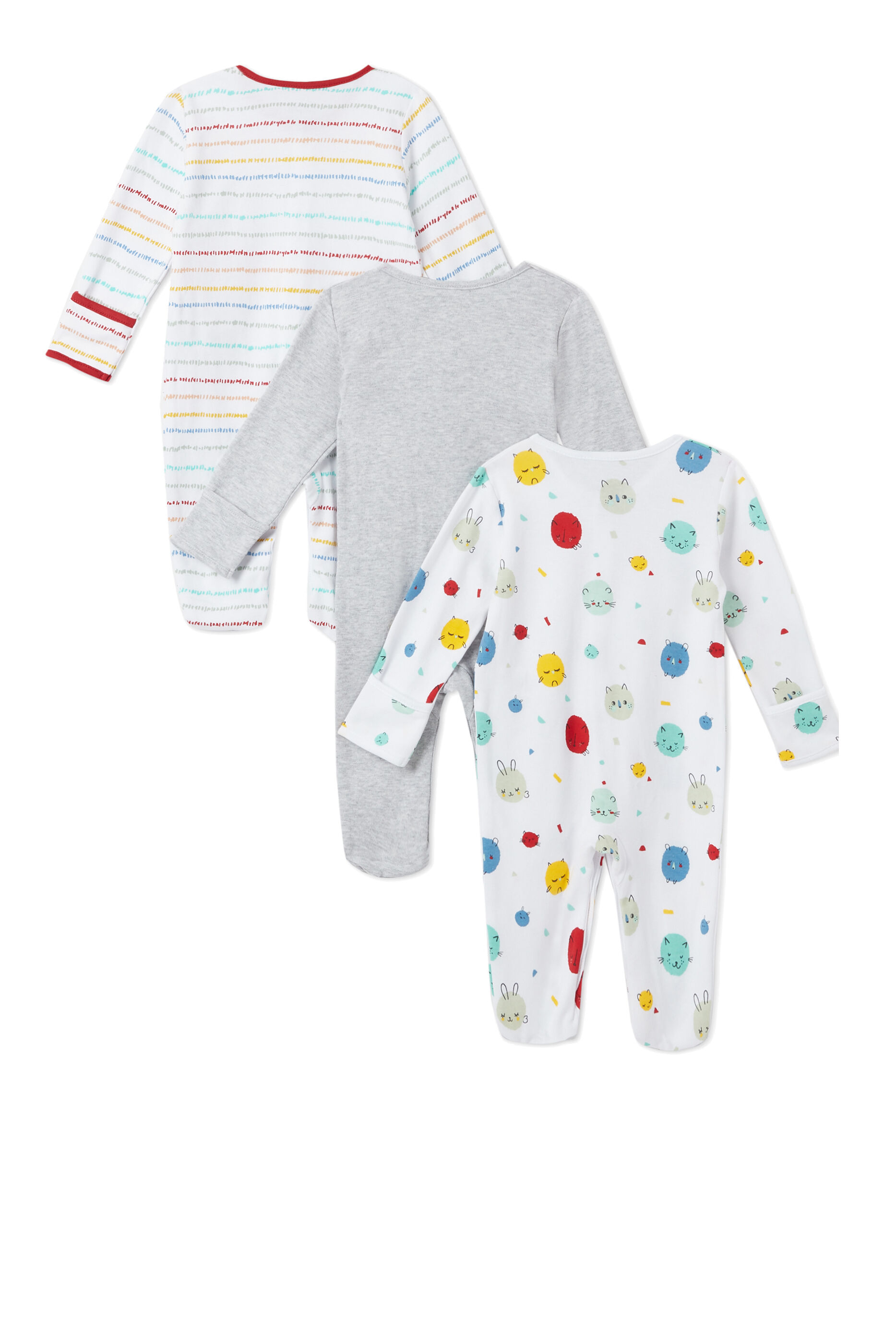 Bear Sleepsuits 3 Pack image number 2
