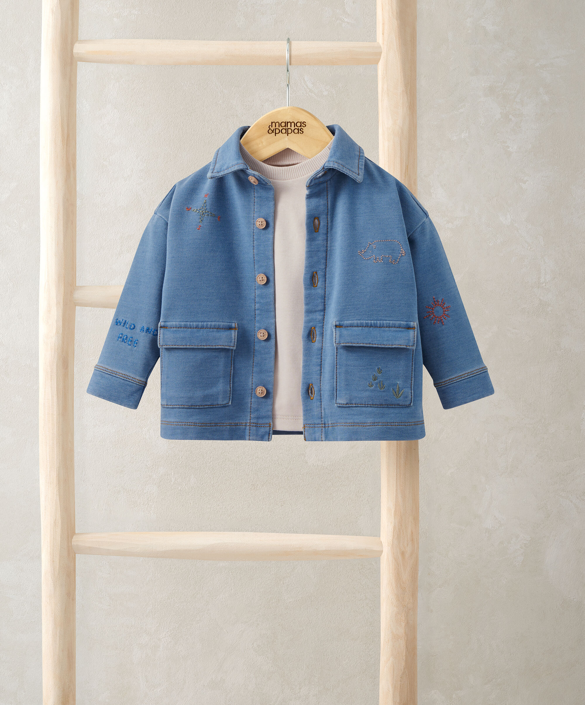 Denim Shacket & T-Shirt image number 2