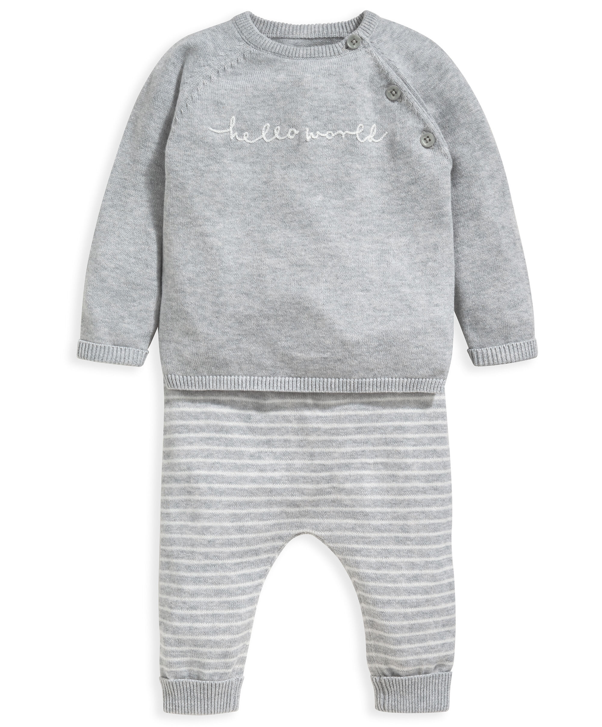 Hello World Knit Top & Trousers - Set Of 2 image number 1