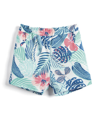 Tropical Leaf Print Shorts