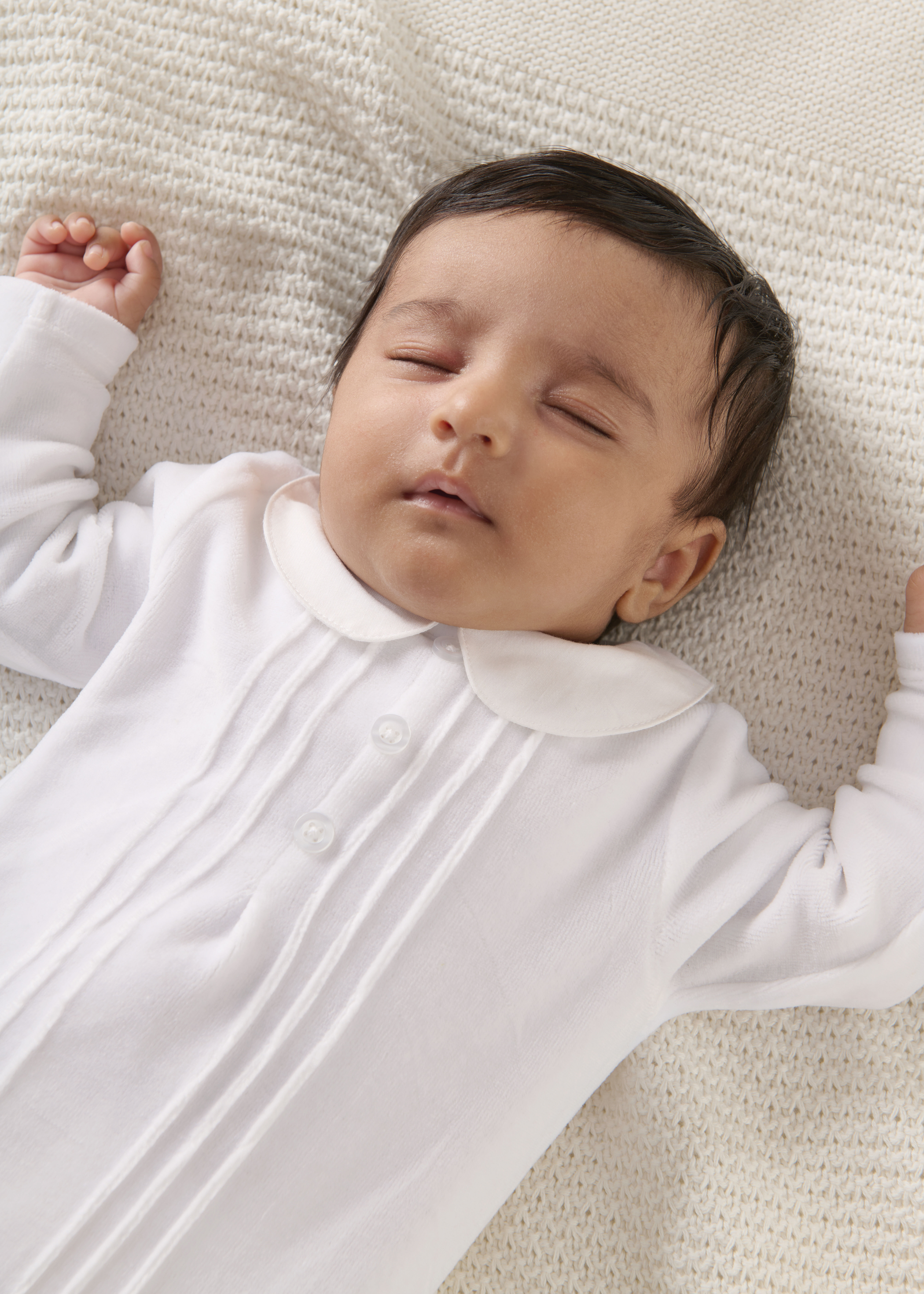 Velour Sleepsuit - White image number 4