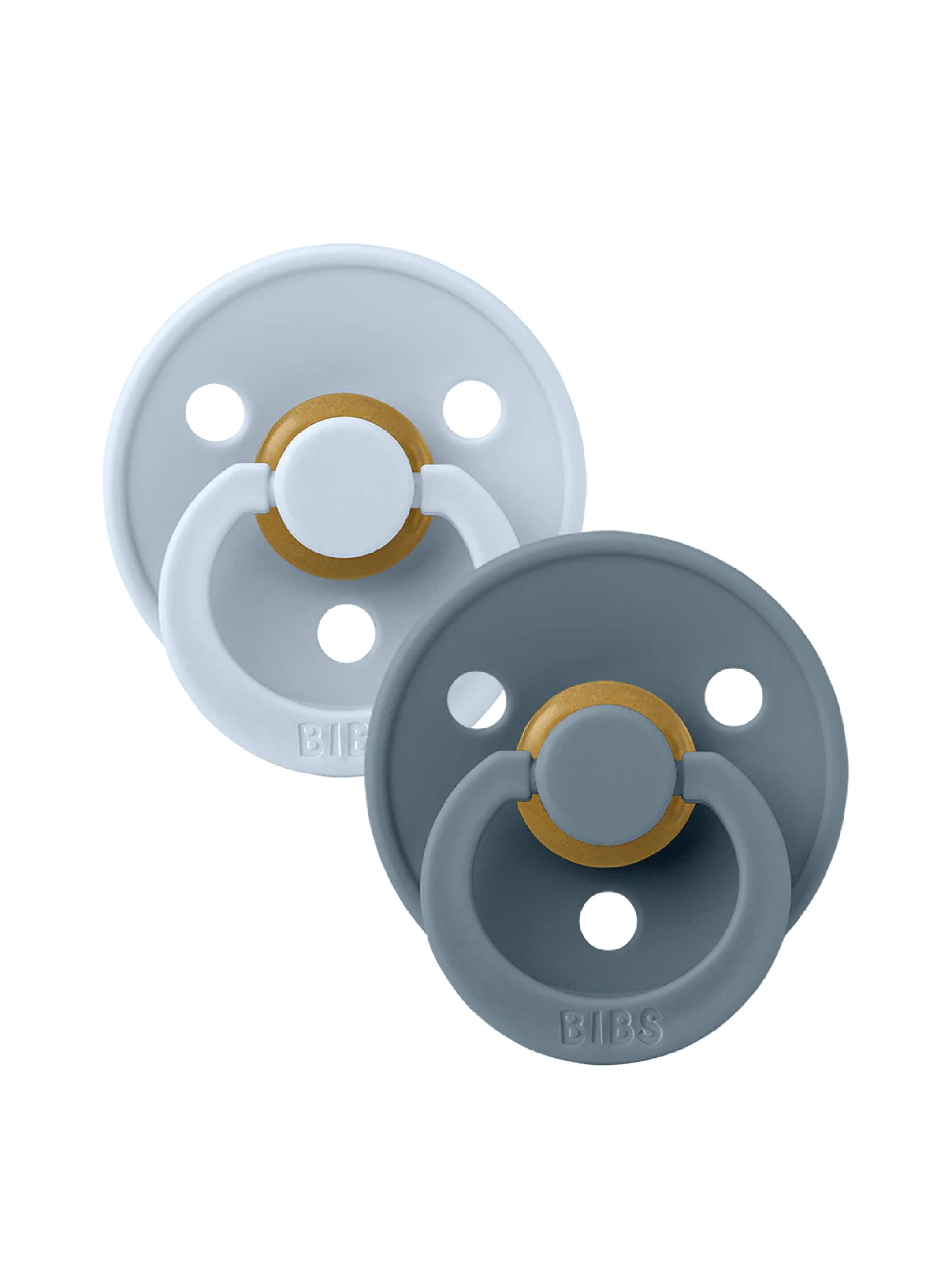 Bibs Colour 2 PACK Latex S1 - Anatomical Baby Blue/Petrol (0+ months) image number 1