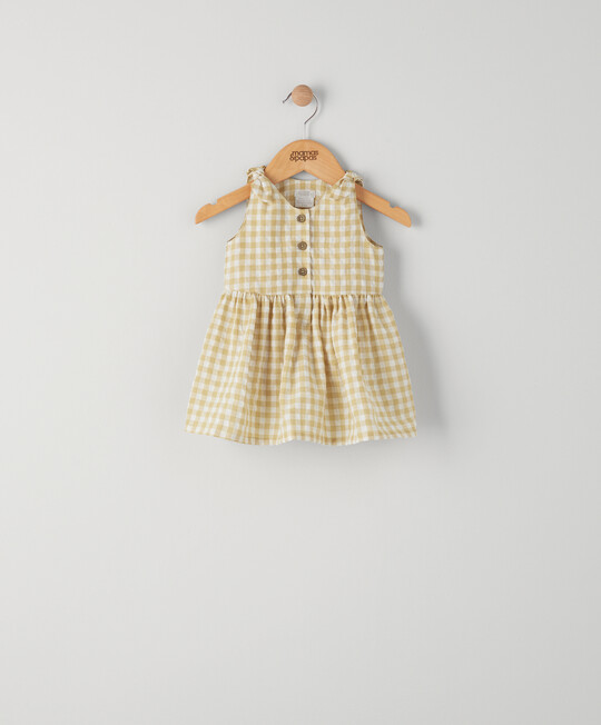 Yellow Gingham Bow Dress image number 1