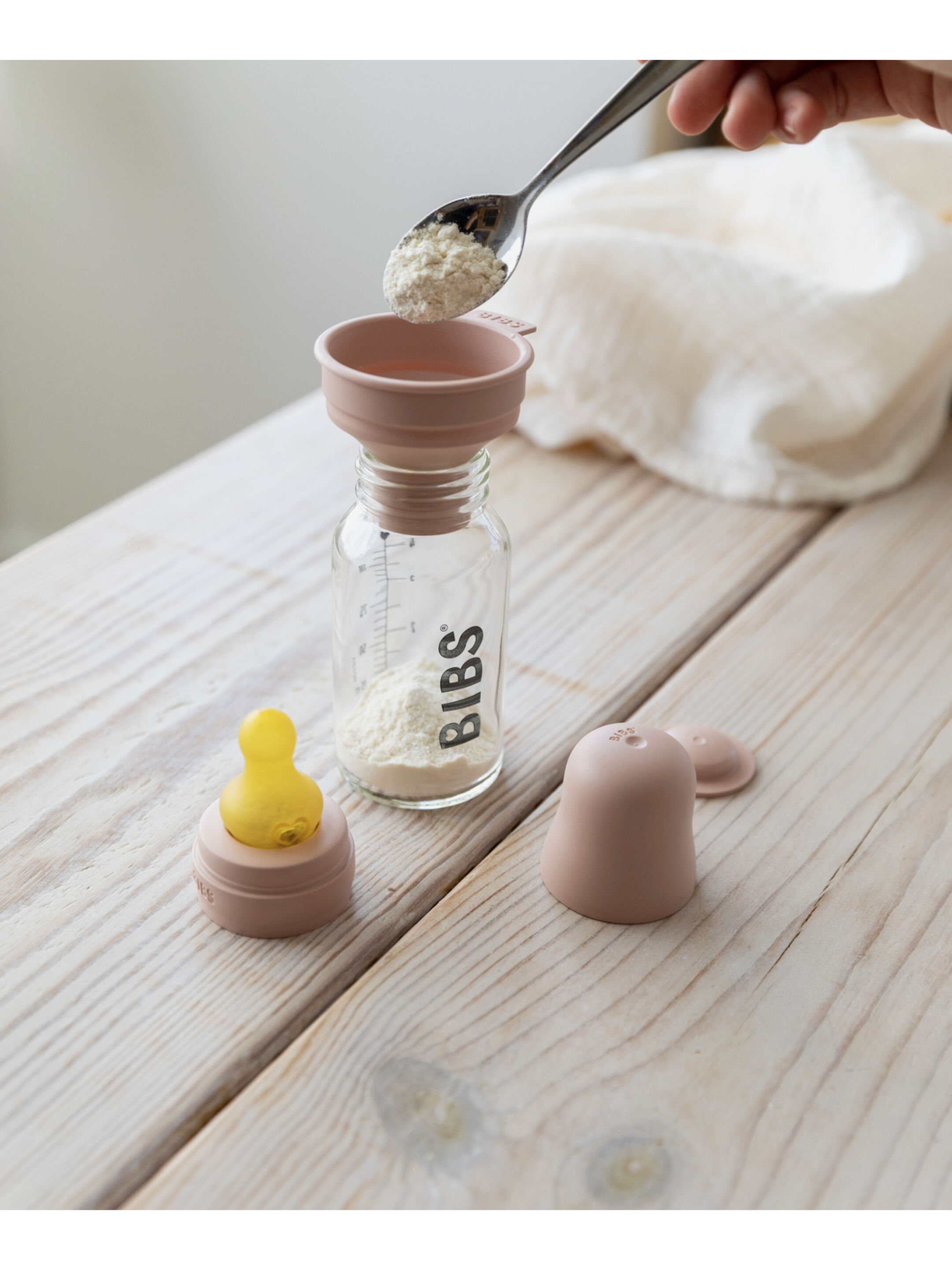 Bibs Baby Glass Bottle - Blush (110 ml) image number 3