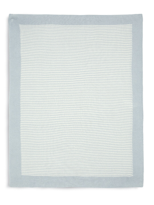 Knitted Blanket Blue & White image number 2