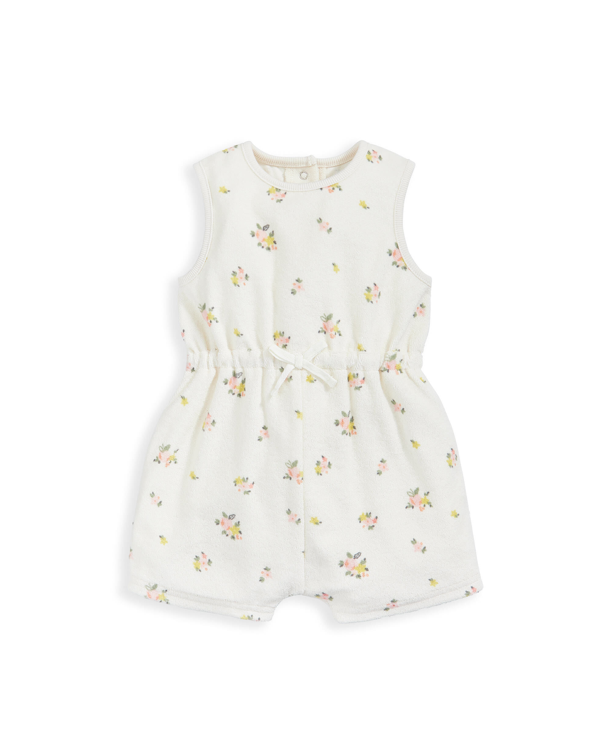2 Piece Floral Towelling Romper & Hat image number 3