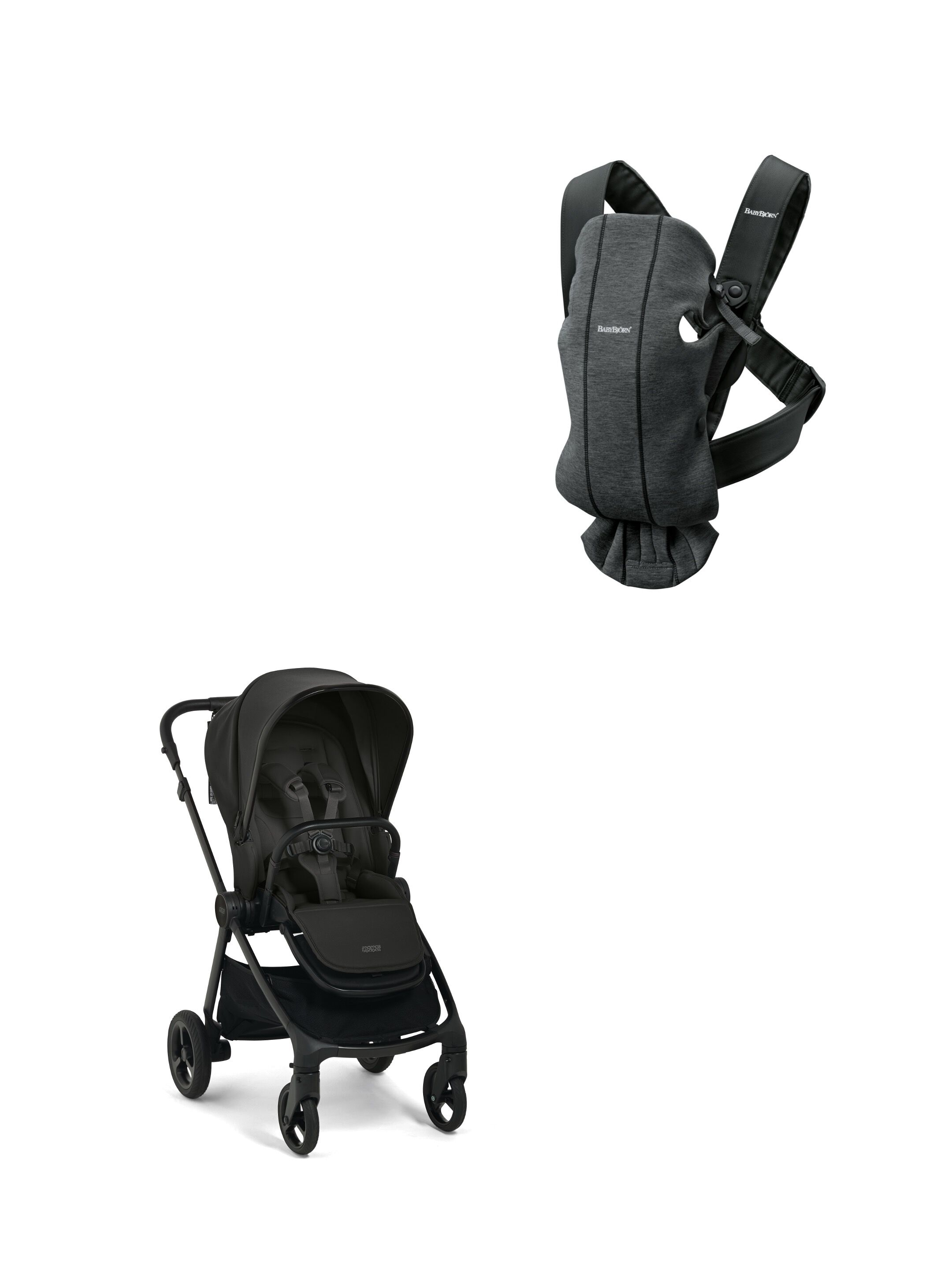 Vardo Noir Stroller with Babybjorn Carrier Mini 2 Piece Bundle
