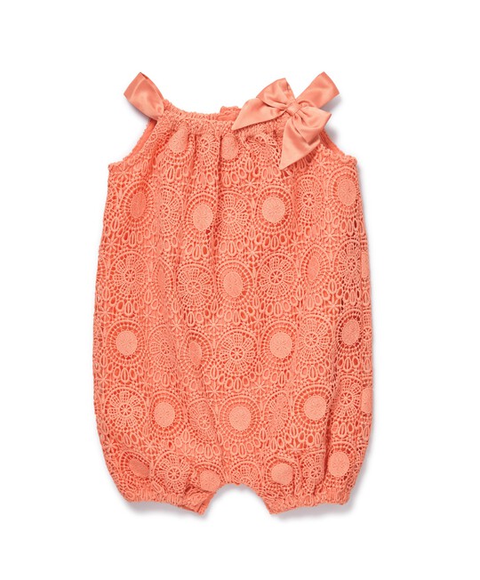 Lace Romper Coral image number 1