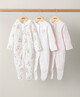 Watercolour Flowers Sleepsuits (Set of 3) - Pink image number 1