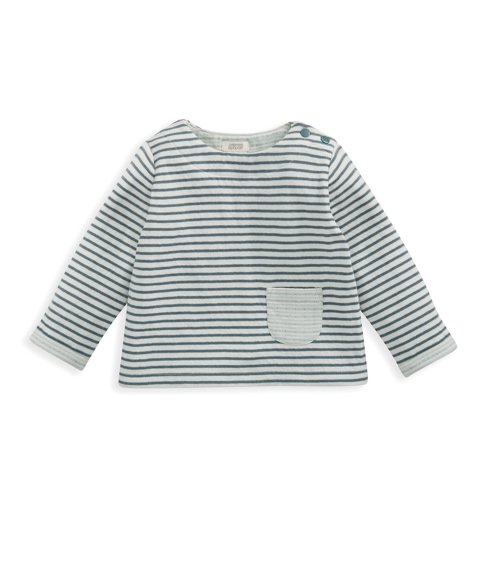 Stripe Top & Leggings Outfit Set - Blue image number 2