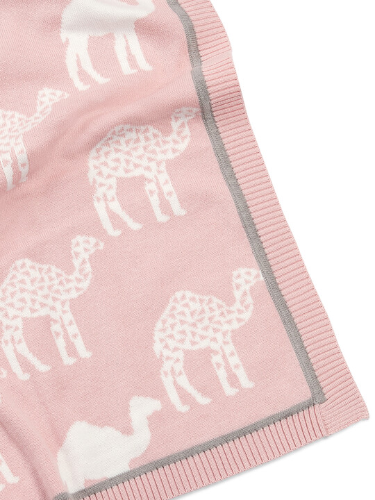 Knitted Blanket (70x90cm) - Pink Camel image number 3