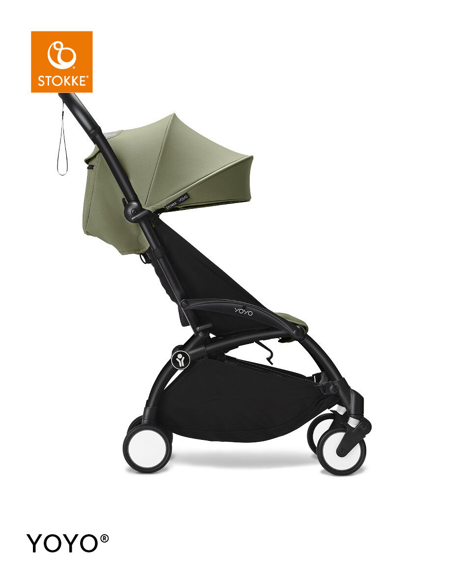 Stokke YOYO3 Black Frame with 6+ Color Pack - Olive & Cup Holder (3 Pieces)