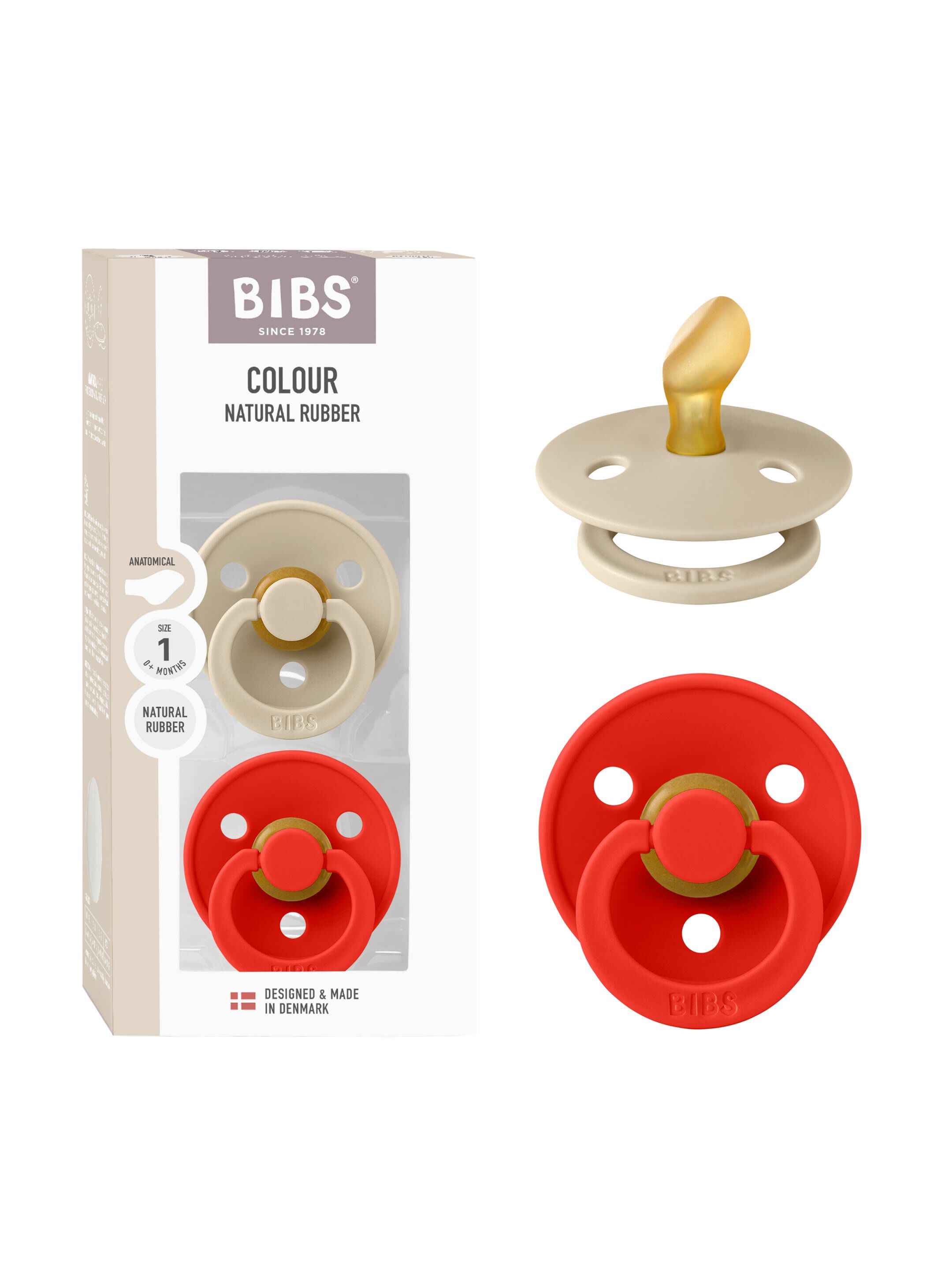BIBS Pacifier Latex - Size 1 Vanilla/Candy Apple 2ps image number 1