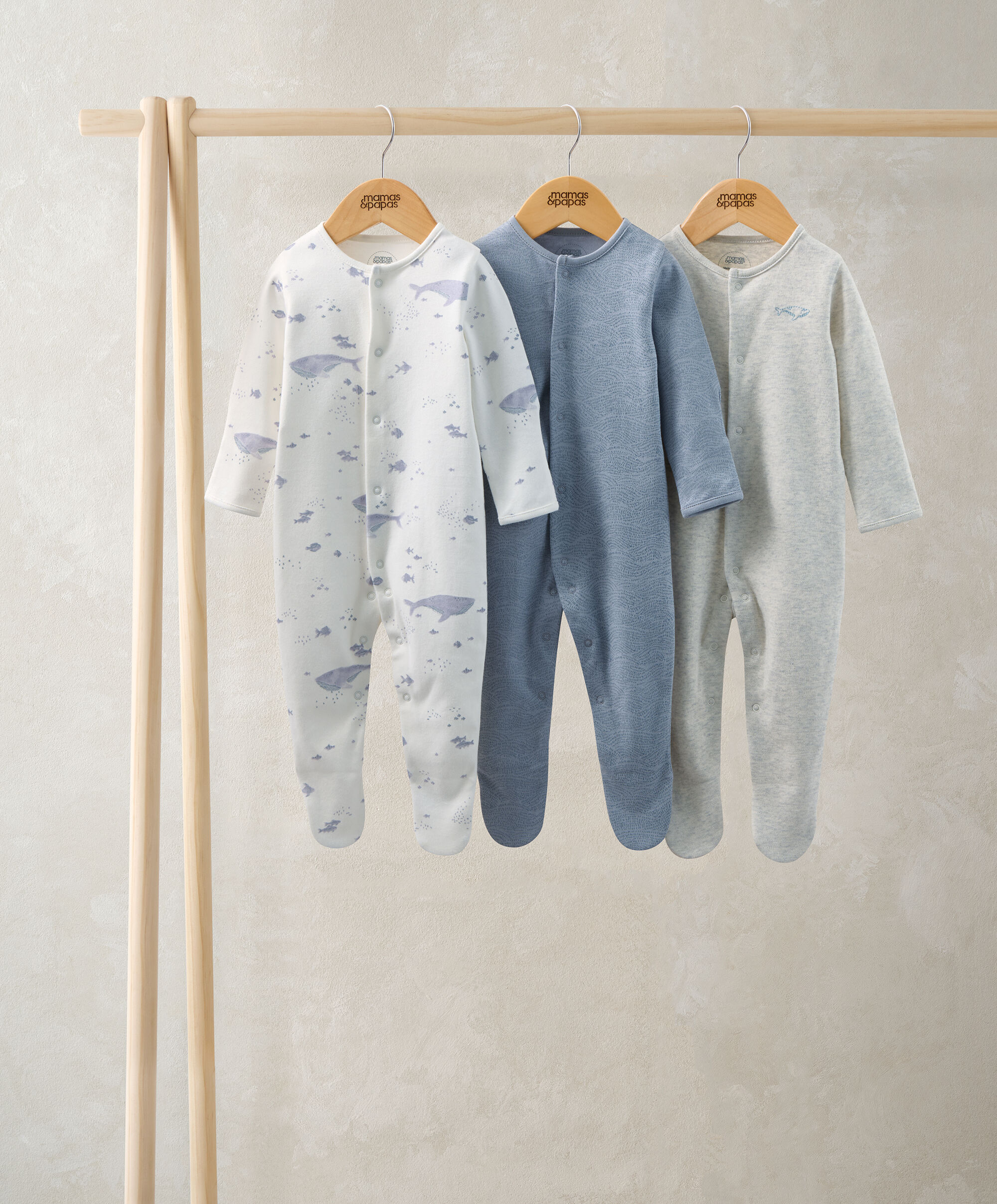 Whale Sleepsuits (Pack of 3)  image number 1