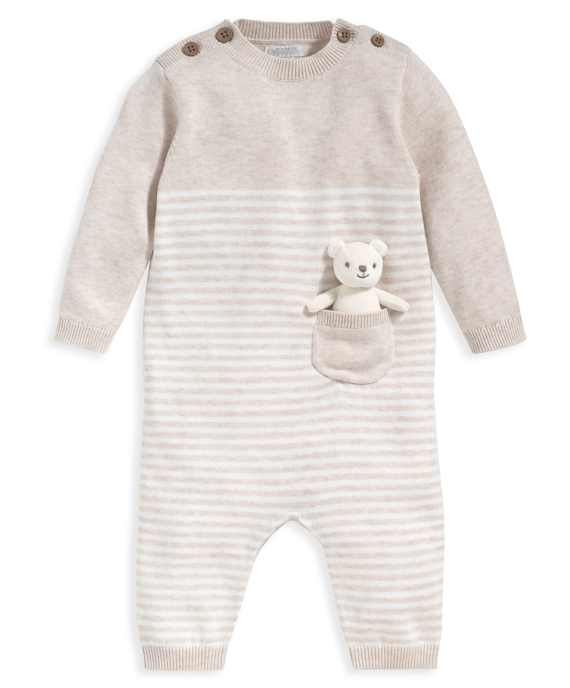 Knit Romper With Bear image number 1