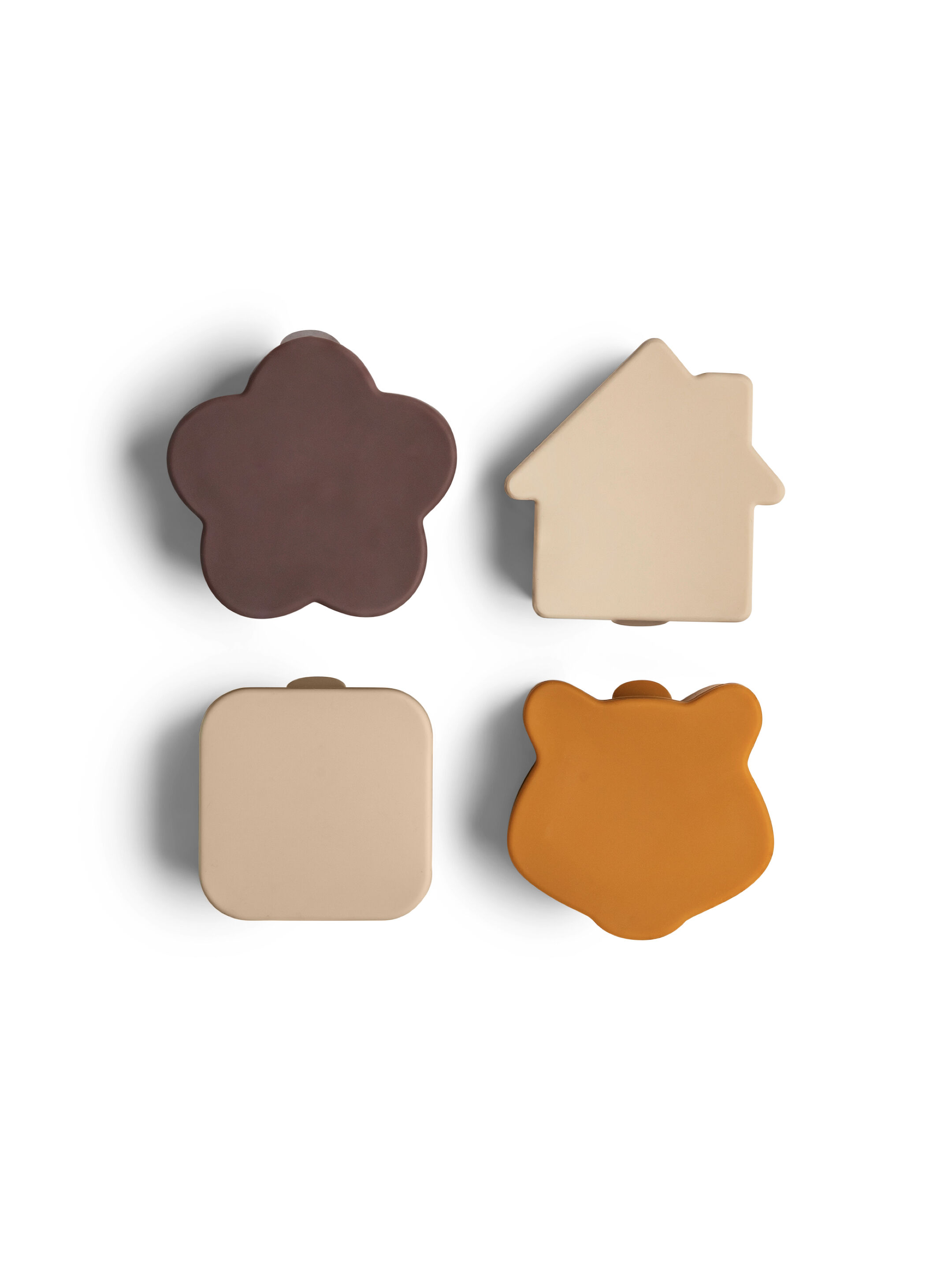 Citron Silicone Lunchbox Organizers Set of 4 Beige/Plum/Caramel image number 1