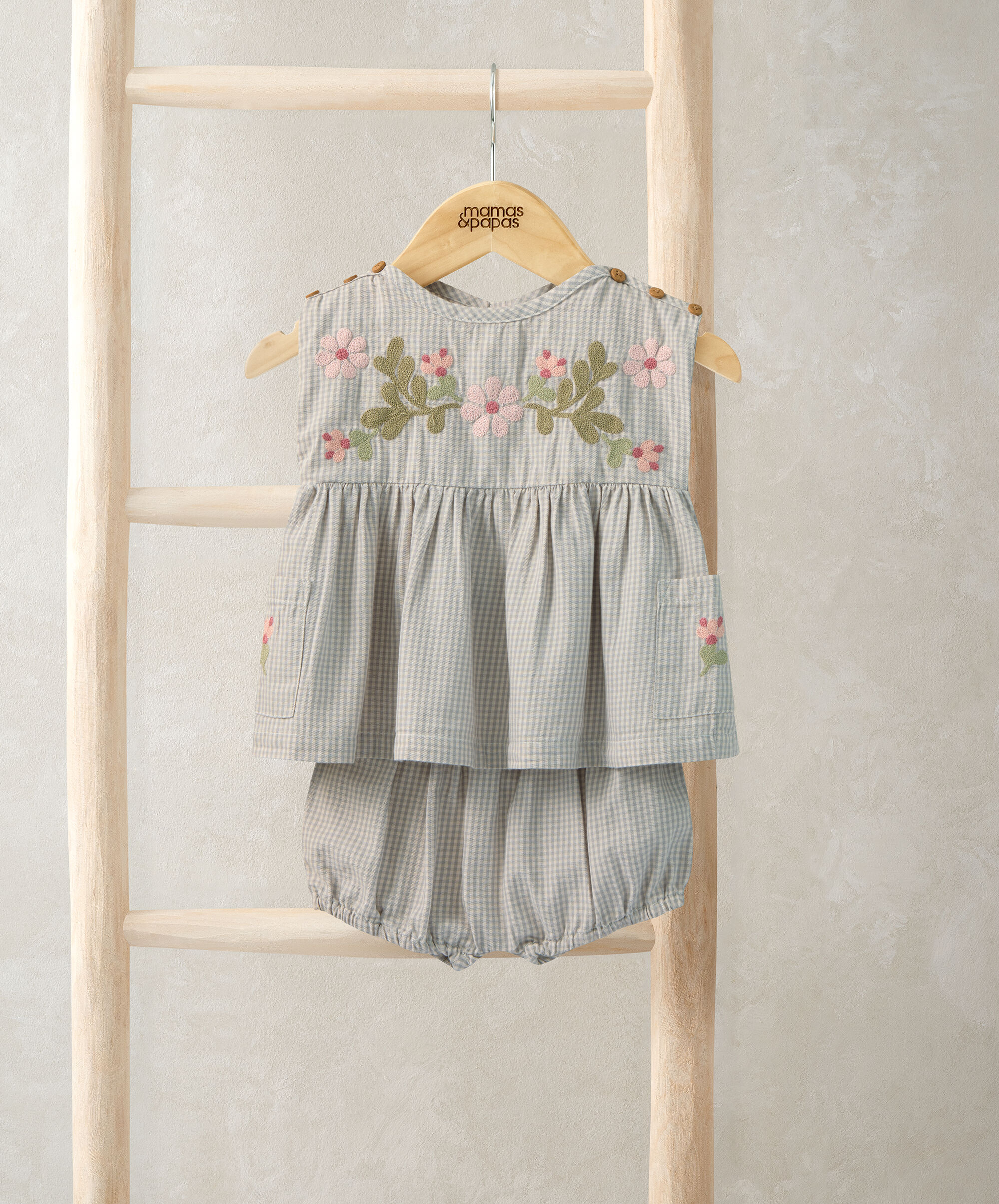 Gingham Top & Shorts Outfit Set image number 1